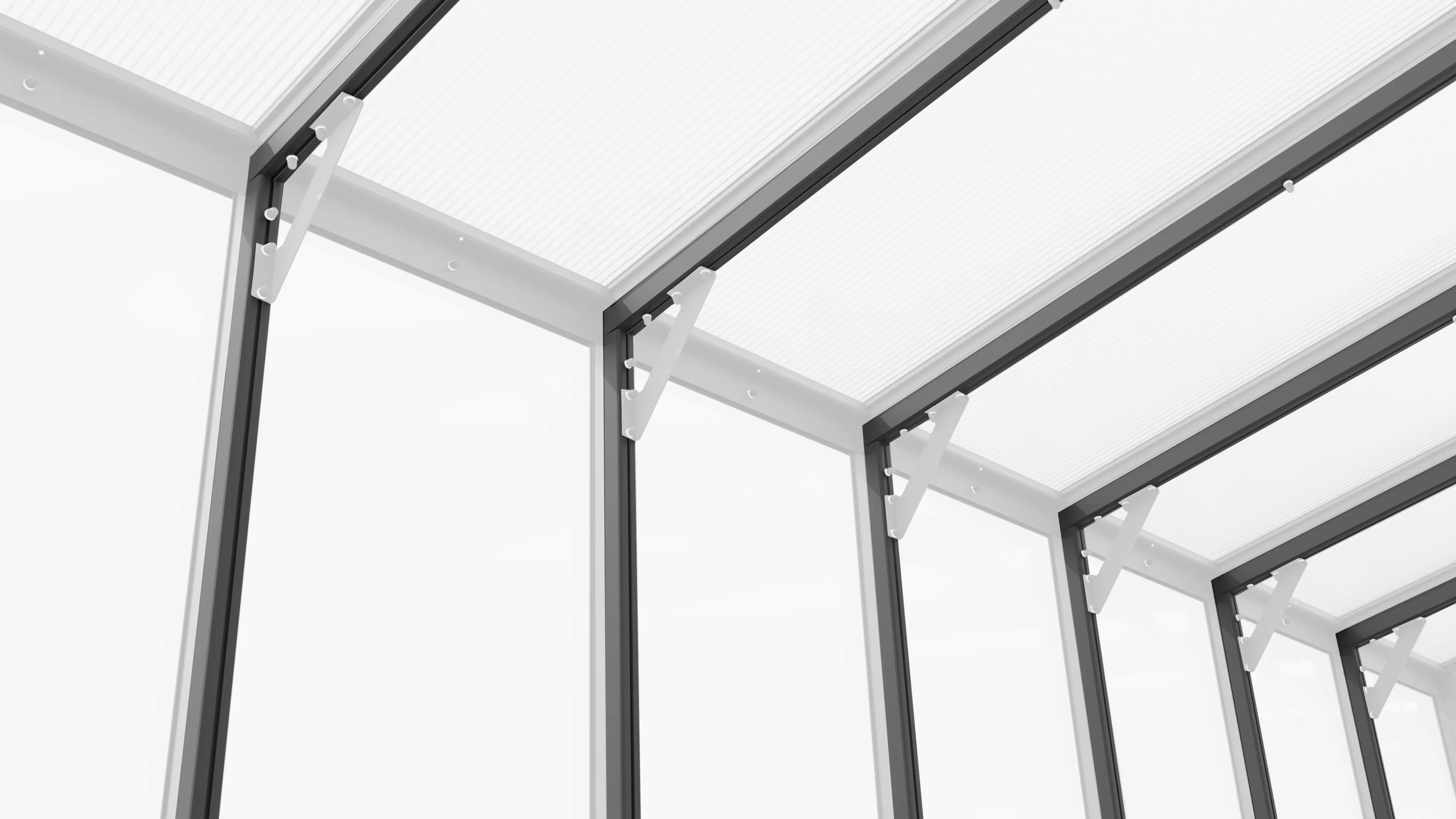 Vitavia Anlehngewächshaus Nachrüstset Helena 7000 aluminium 3 mm ESG