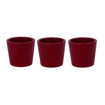 Übertopf Keramik Ø 7 x 10 cm rot