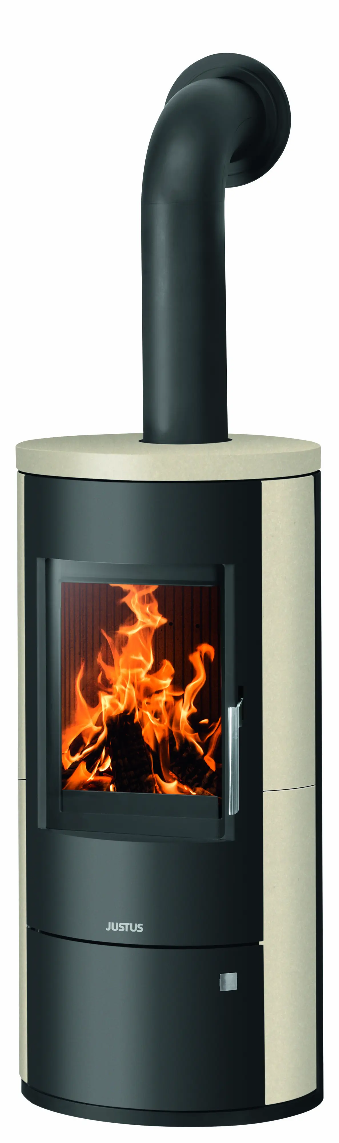 Justus Kaminofen Austin 7 Kalkstein-Cream Grundgerät schwarz 7 kW