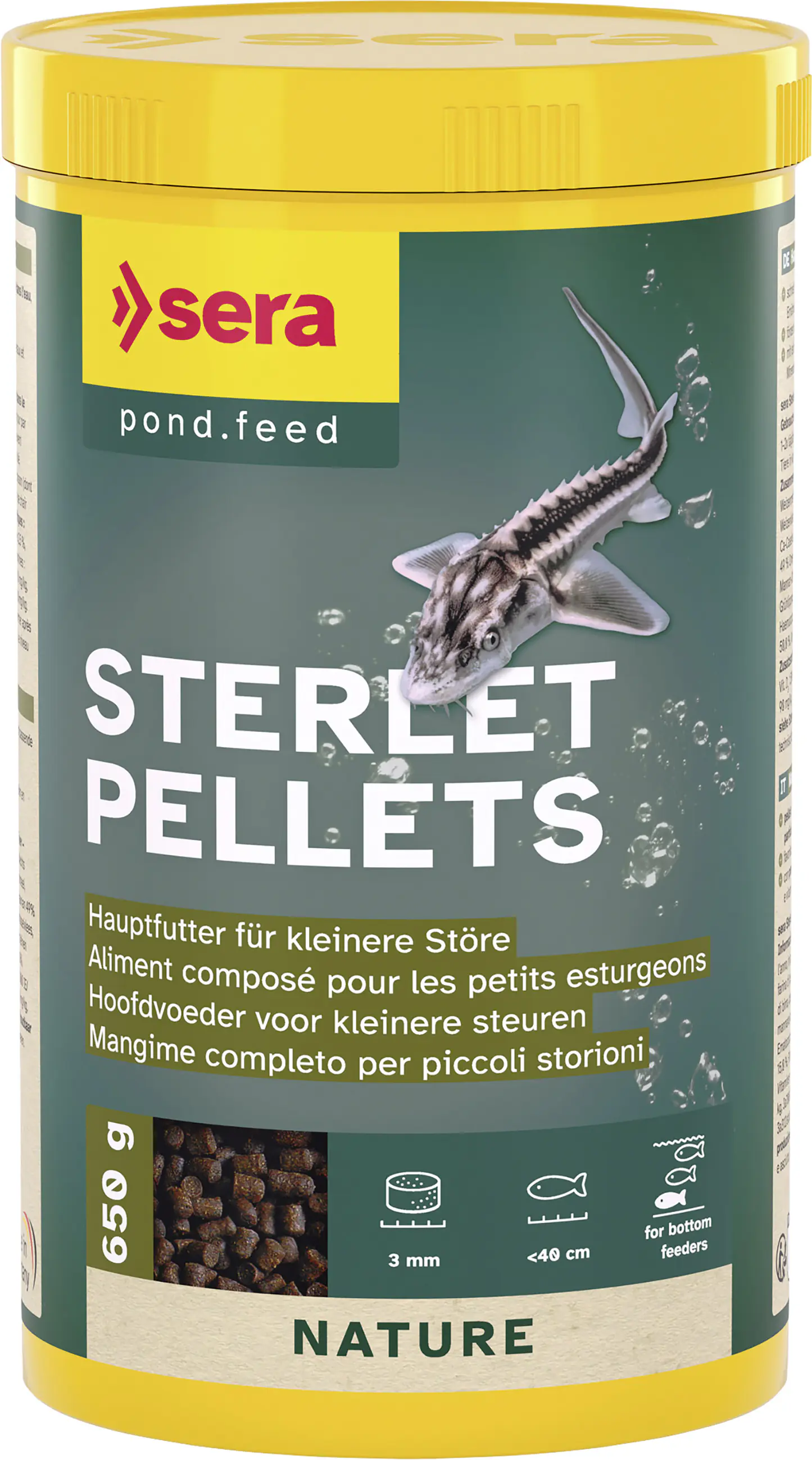 Sera Fischfutter Teich Sterlet Pellets für kleinere Störe 1 L