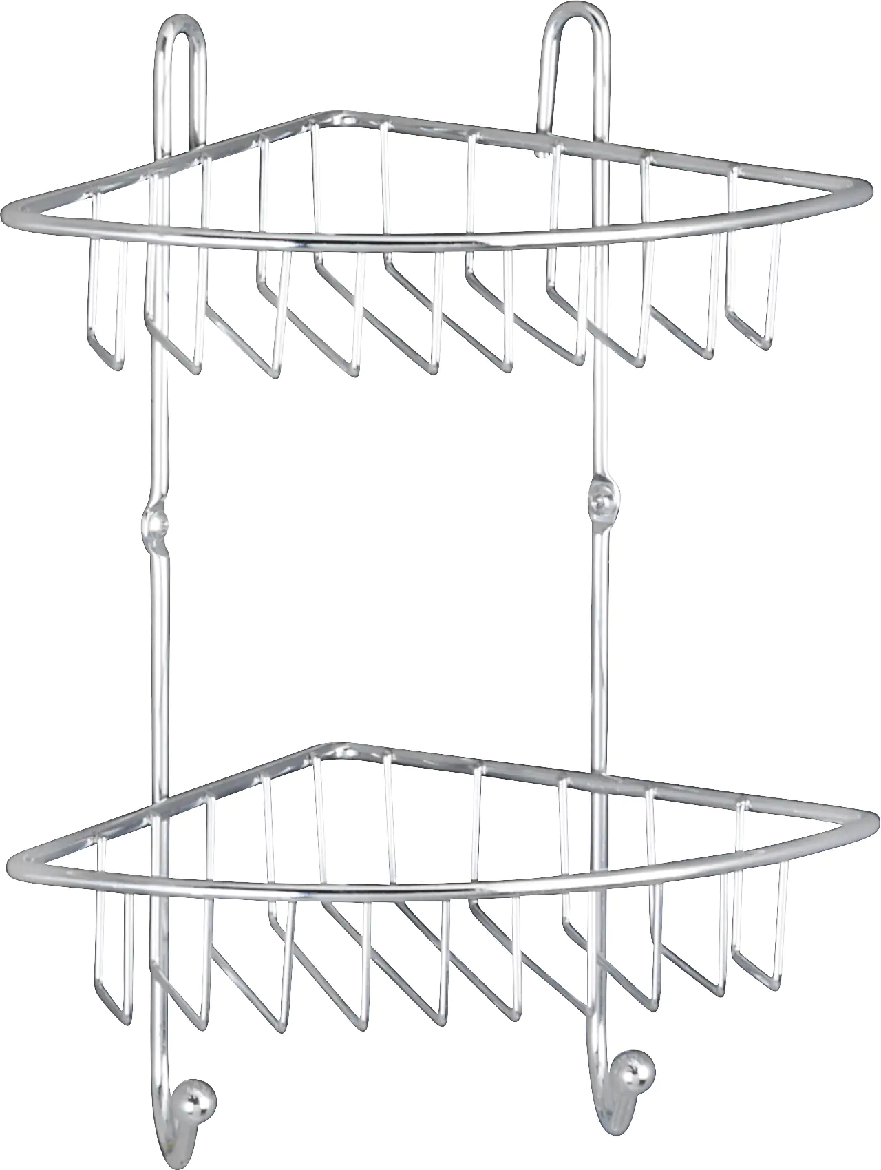 4008838168202_2662943 Wenko Eckregal Milano Stahl, chrom, 2 Ablagen