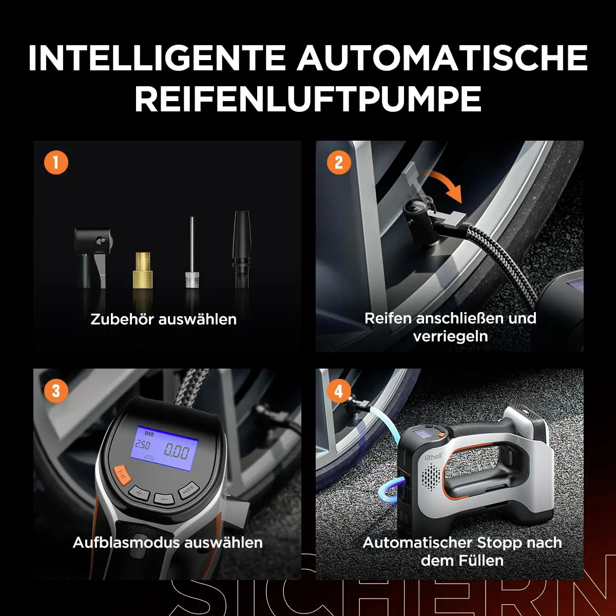 Litheli Akku-Kompressor MONO 20 V ohne Akku