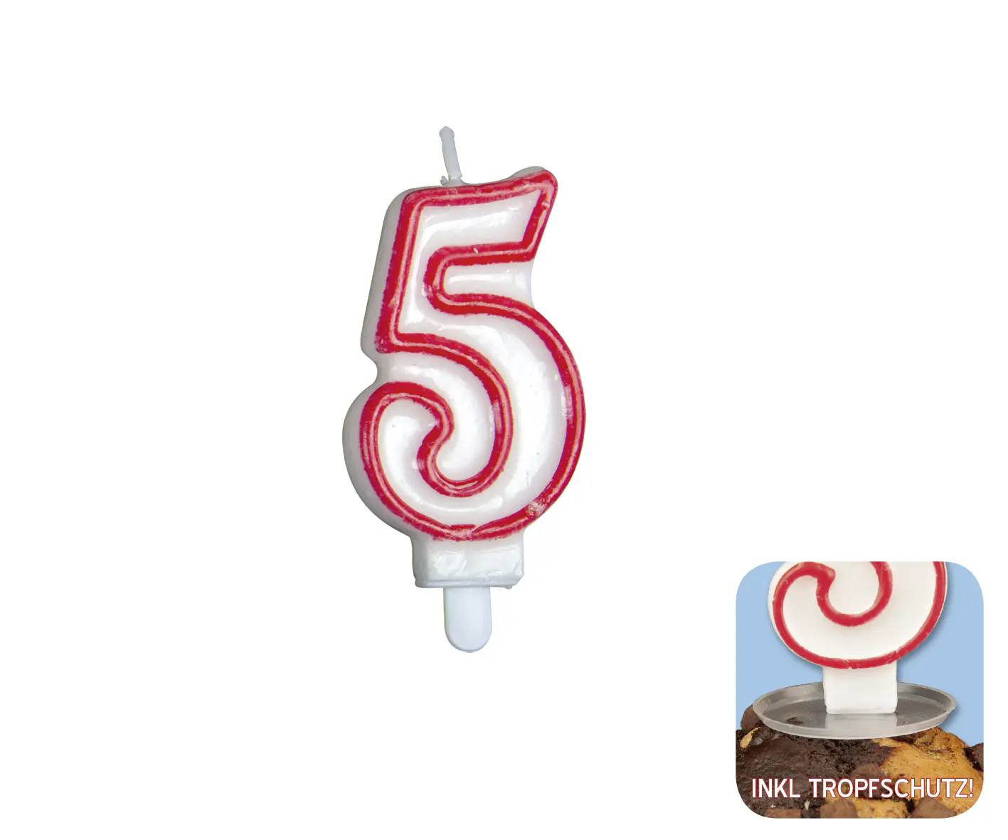 TIB Heyne Zahlengeburtstagskerze Zahl 5 1 Stück