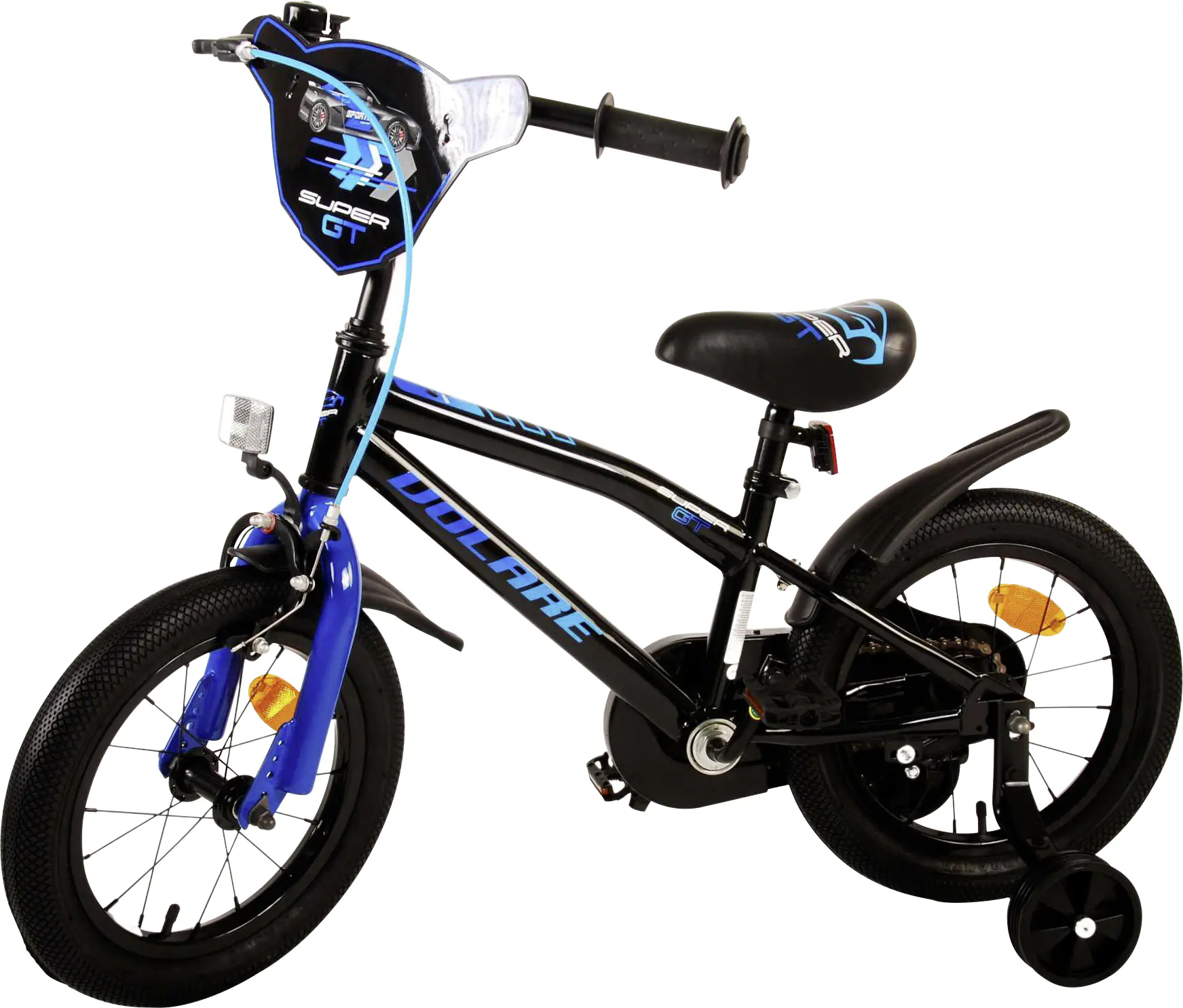 Volare Kinderfahrrad Super GT 14 Zoll schwarz/blau