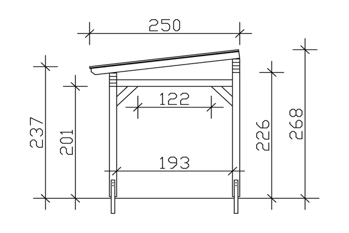 SKAN HOLZ Terrassenüberdachung Sanremo 648 x 250 cm Leimholz