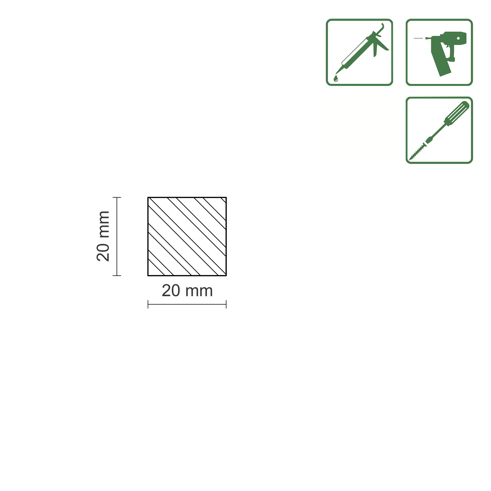 FN Neuhofer Flachleiste 210 cm 20 x 20 mm Buche