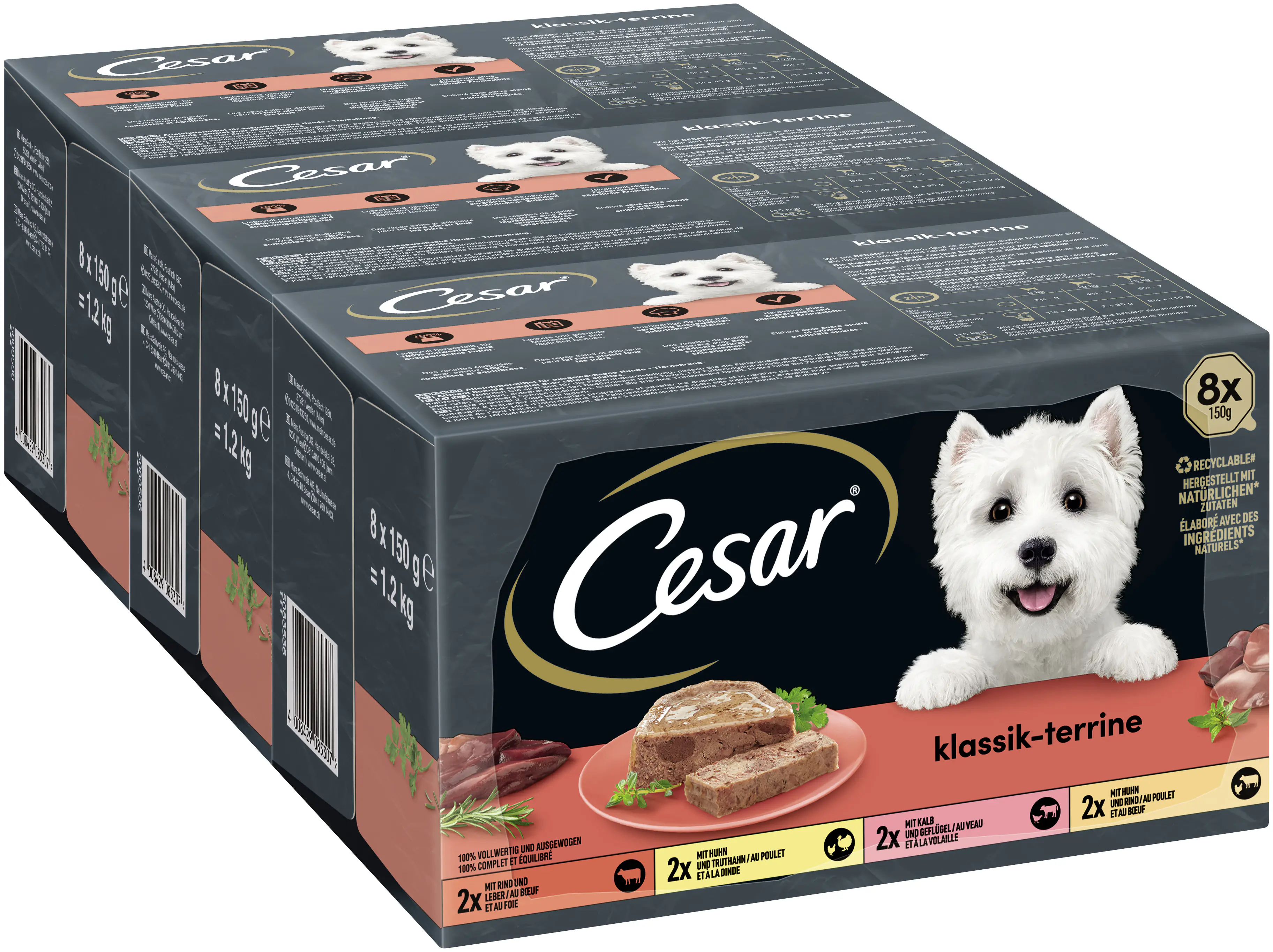 Pedigree Hundenassfutter Adult 8 x 150 g Klassiker Selektion