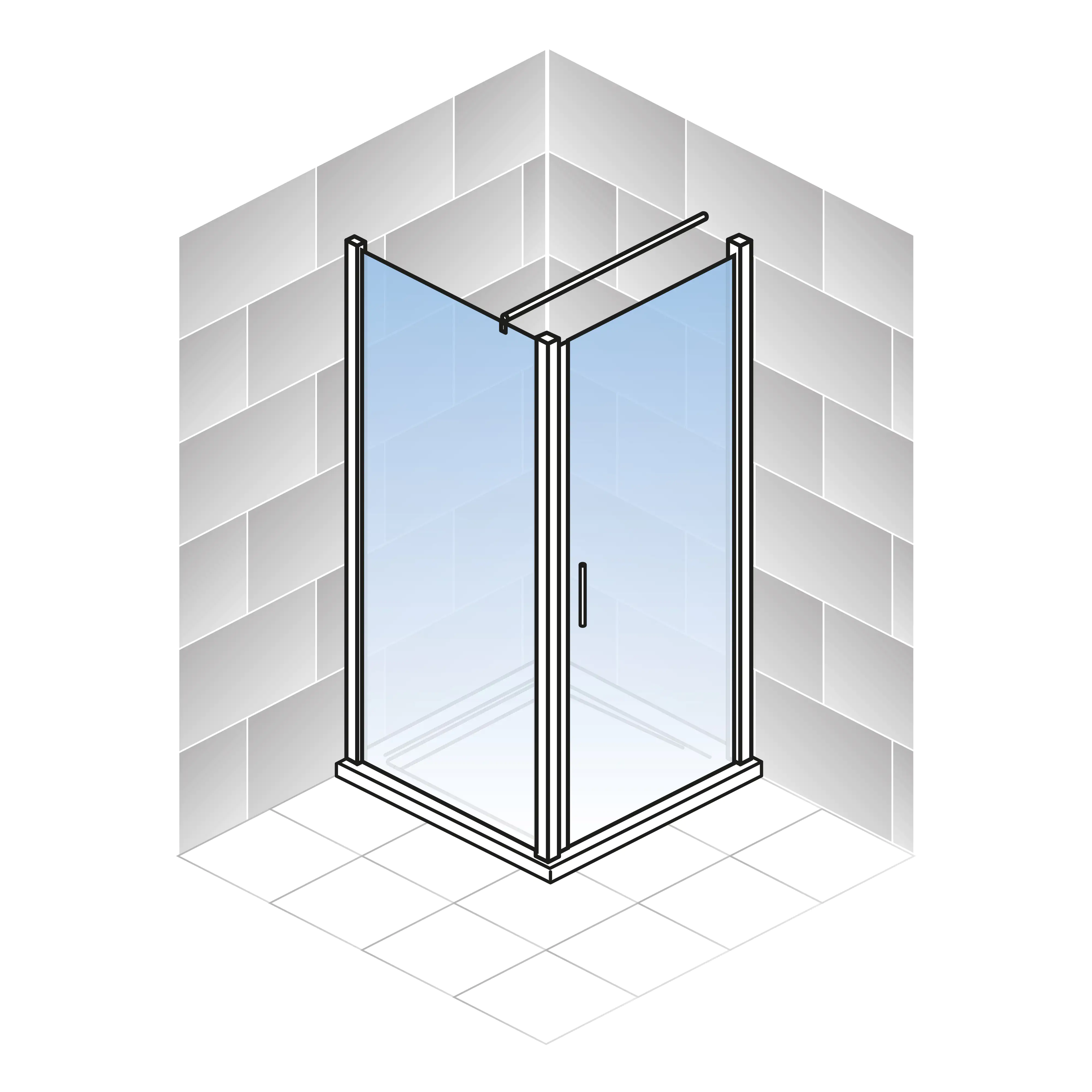 Schulte Drehtür Seitenwand 90 x 90 x 192 cm Alexa Style 2.0