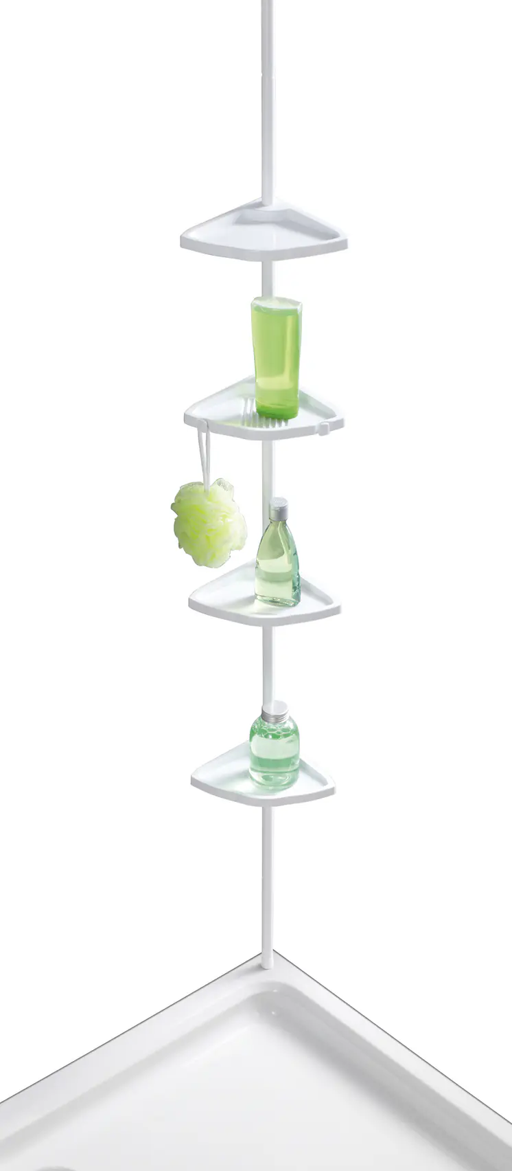 Wenko Teleskop-Duschecke Easy Aluminium, weiß, 4 Ablagen