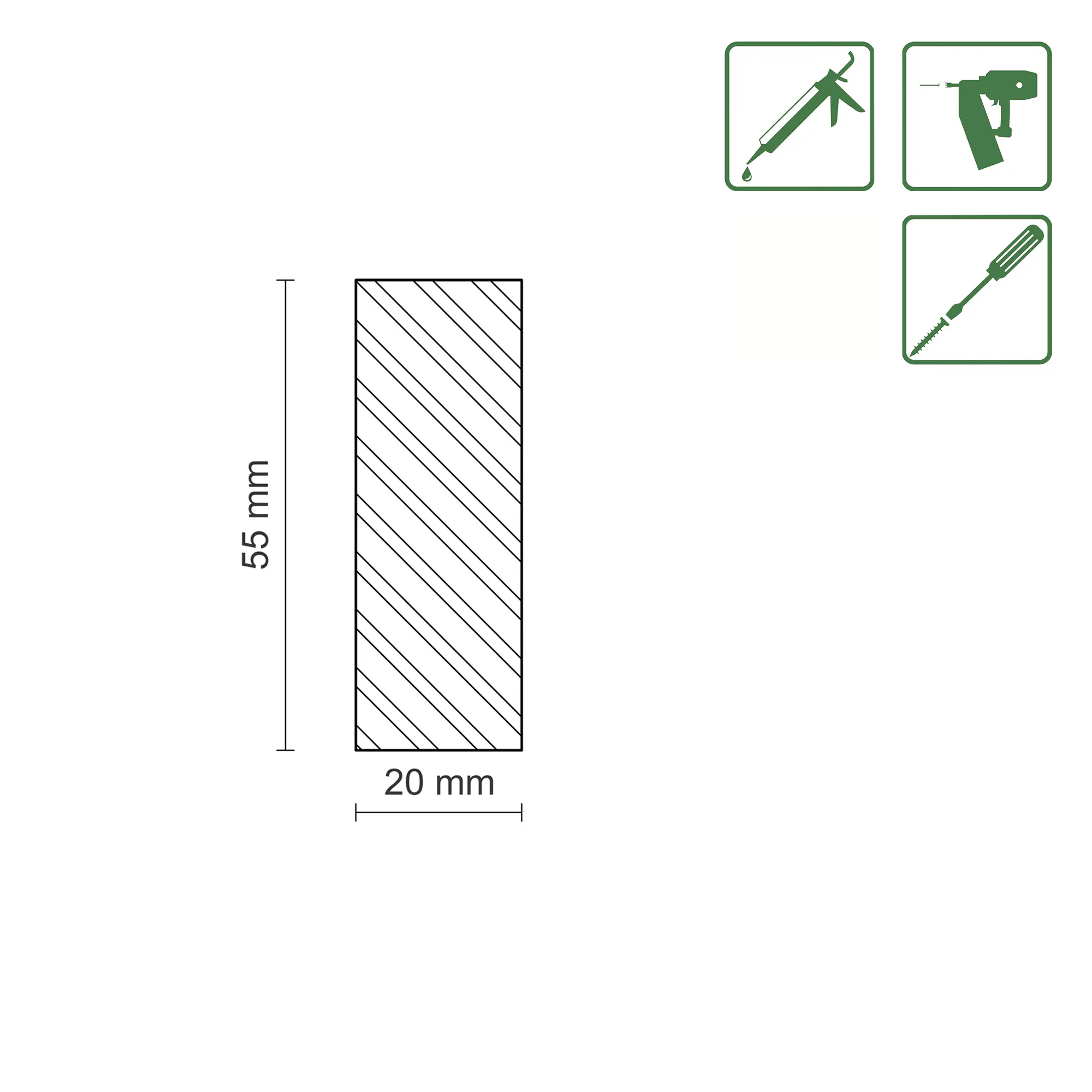 FN Neuhofer Flachleiste 210 cm 55 x 20 mm Buche
