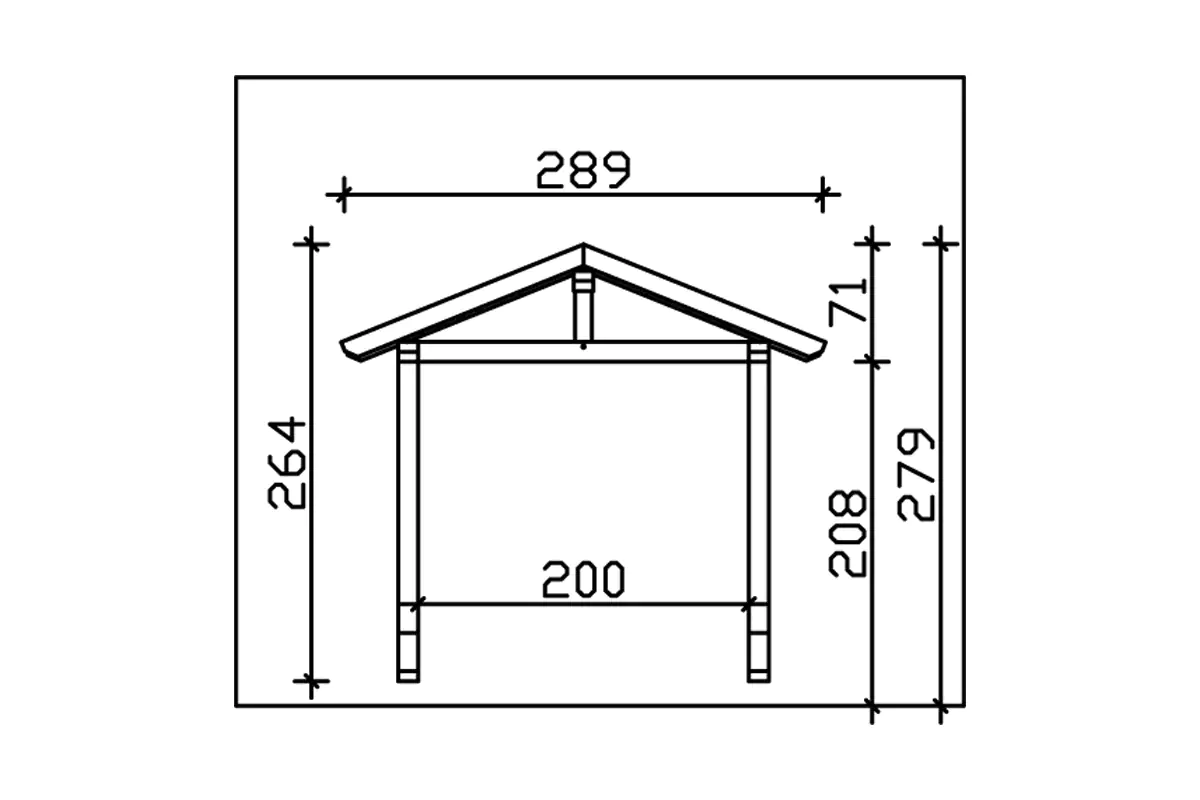 4018211016433_05 SKAN HOLZ Vordach Stralsund Typ 2 289 x 116 cm, lasiert in Eiche hell
