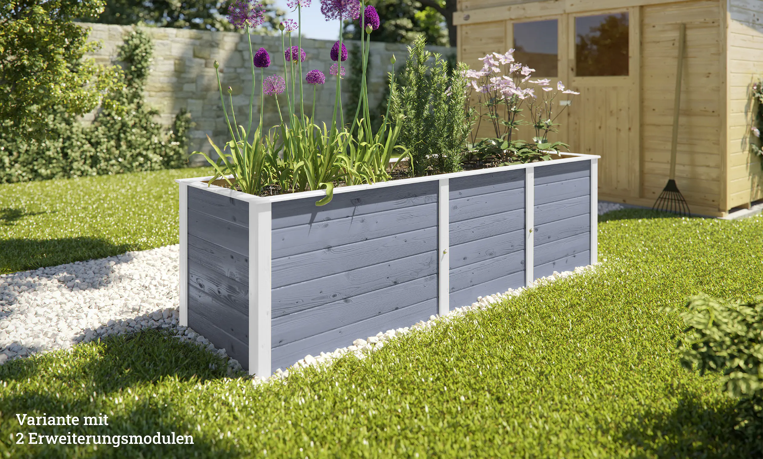 Weka Ergänzungssatz Hochbeet Modular , 21 mm, grau, 67 cm