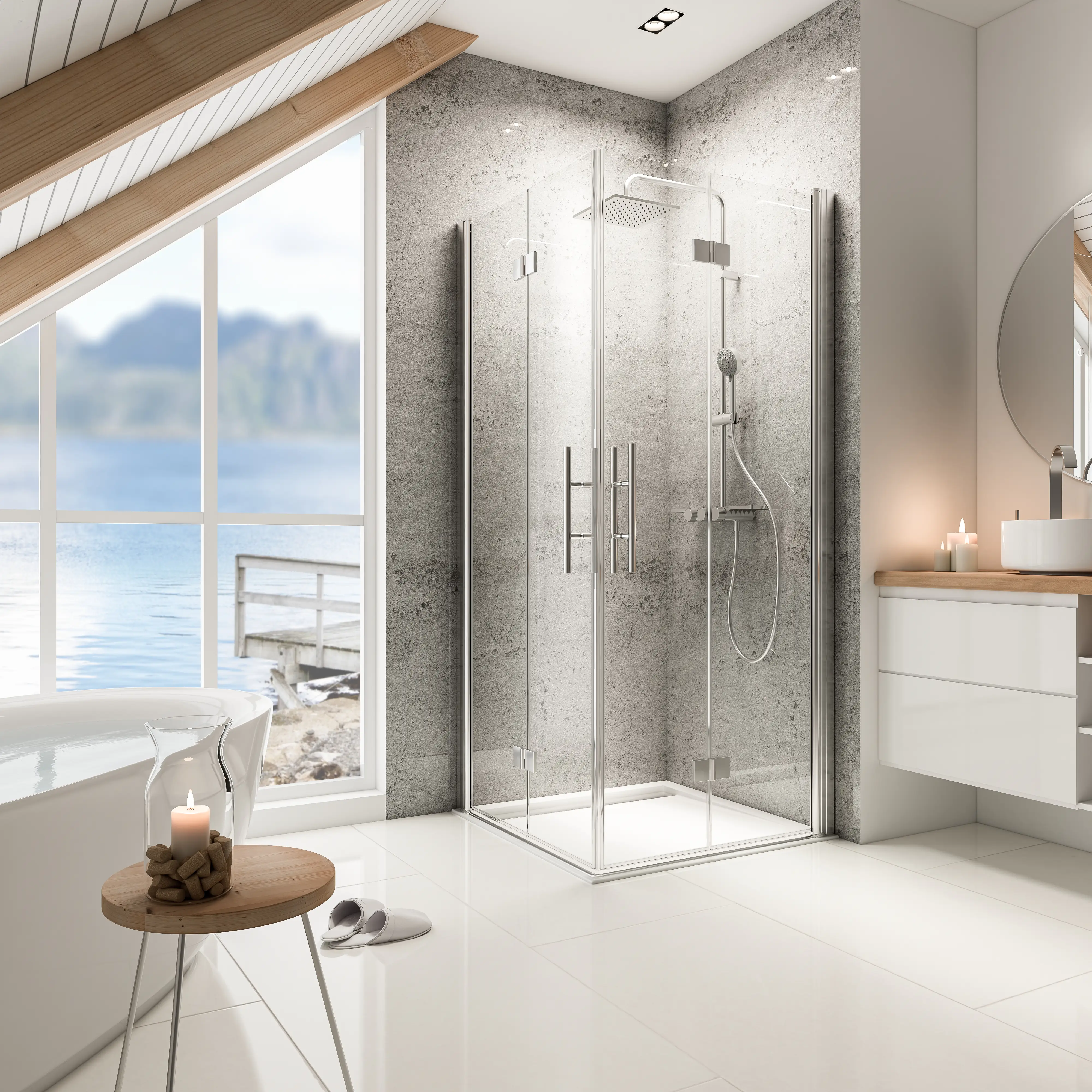 Schulte Eckeinstieg Drehfalttür 90 x 90 x 200 cm Garant