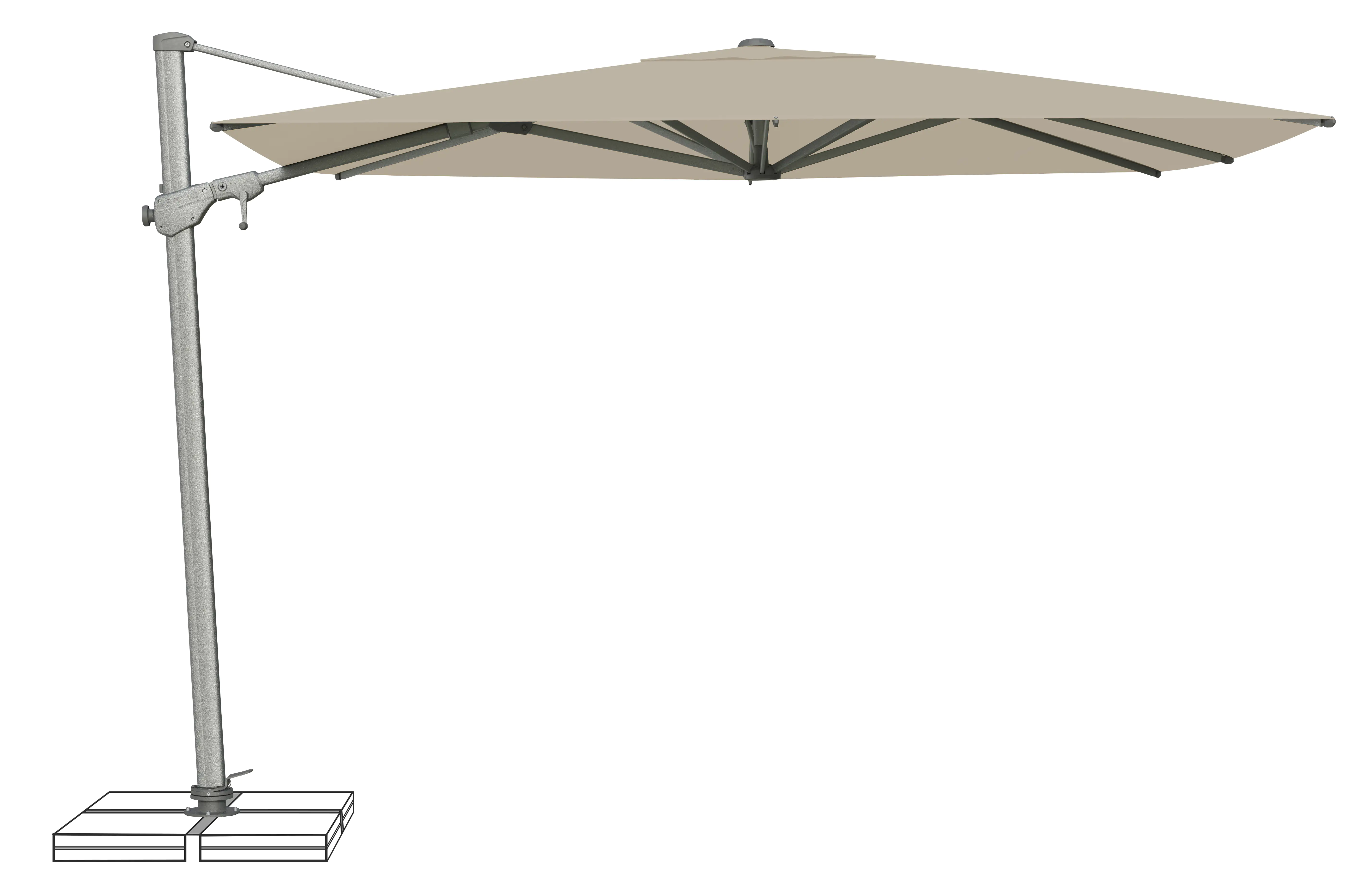 Sonnenschirm Varioflex grau 300 x 300 cm kaufen Globus