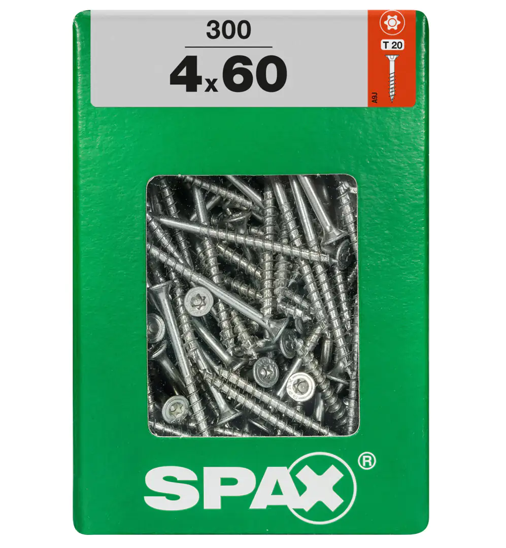 Spax Universalschrauben 4.0 x 60 mm TX 20 Senkkopf - 300 Stk. Spax Universalschrauben 4.0 x 60 mm TX 20 Senkkopf - 300 Stk.
