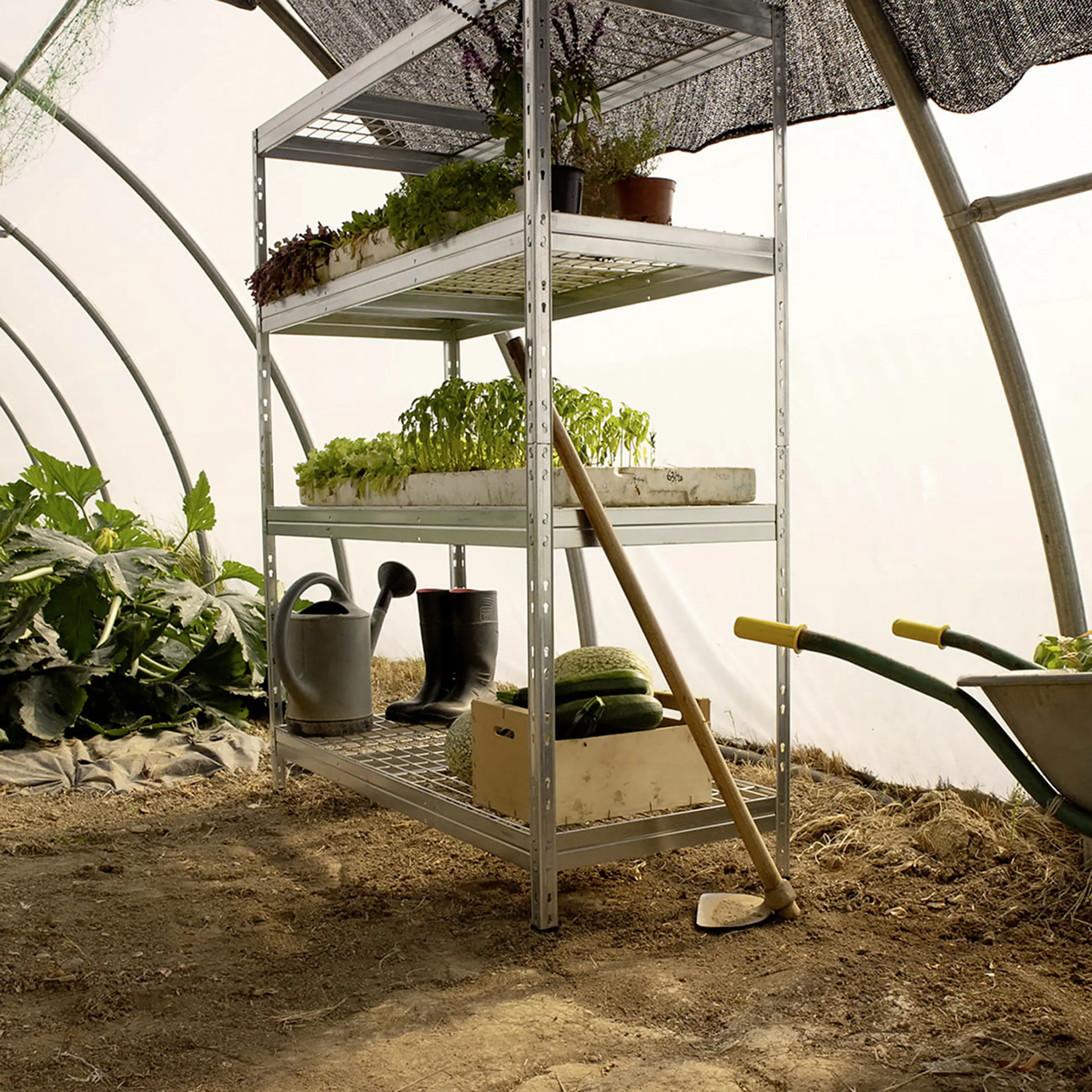 Ar Shelving Schwerlastregal Rivet Wire verzinkt 180 x 180 cm 4 Stahlgitterböden 1600 kg