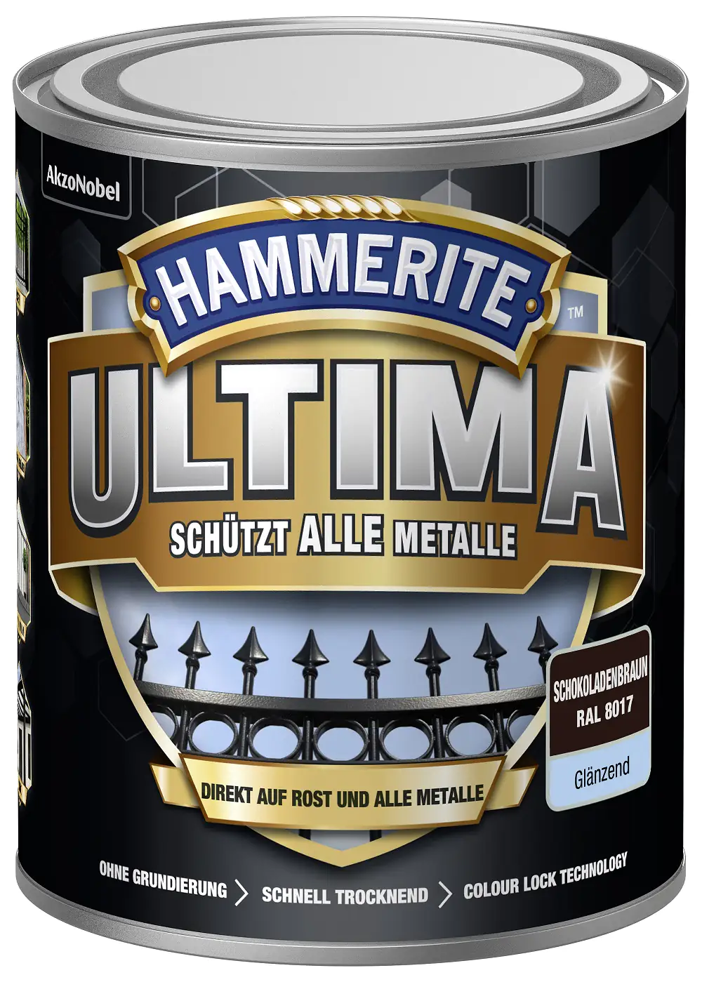 Hammerite Metallschutzlack ULTIMA glänzend schokoladenbraun RAL 8017 750 ml
