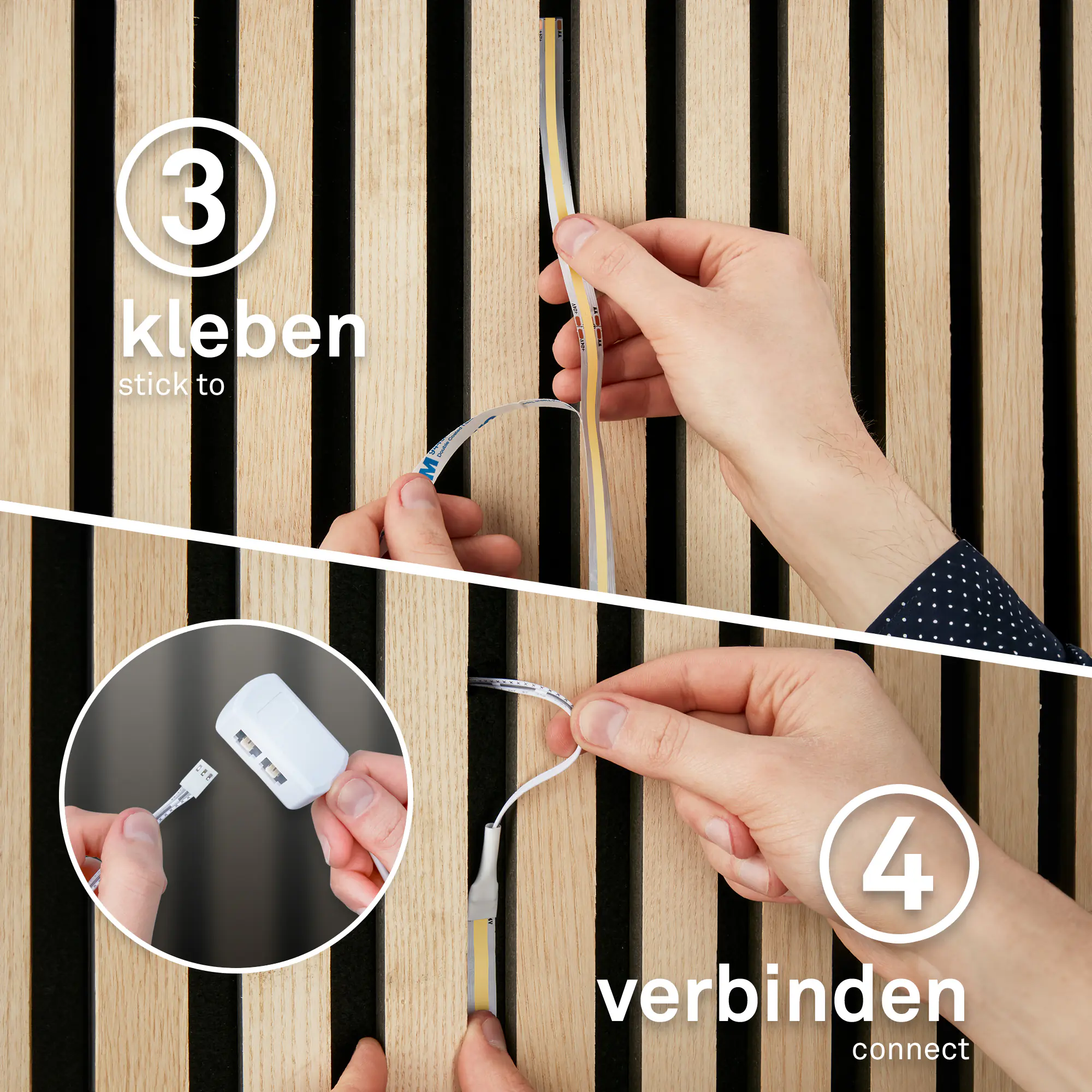Briloner LED-Streifen Pimp your Panel Starterset COB 2,6 m 17,5 W warmweiß