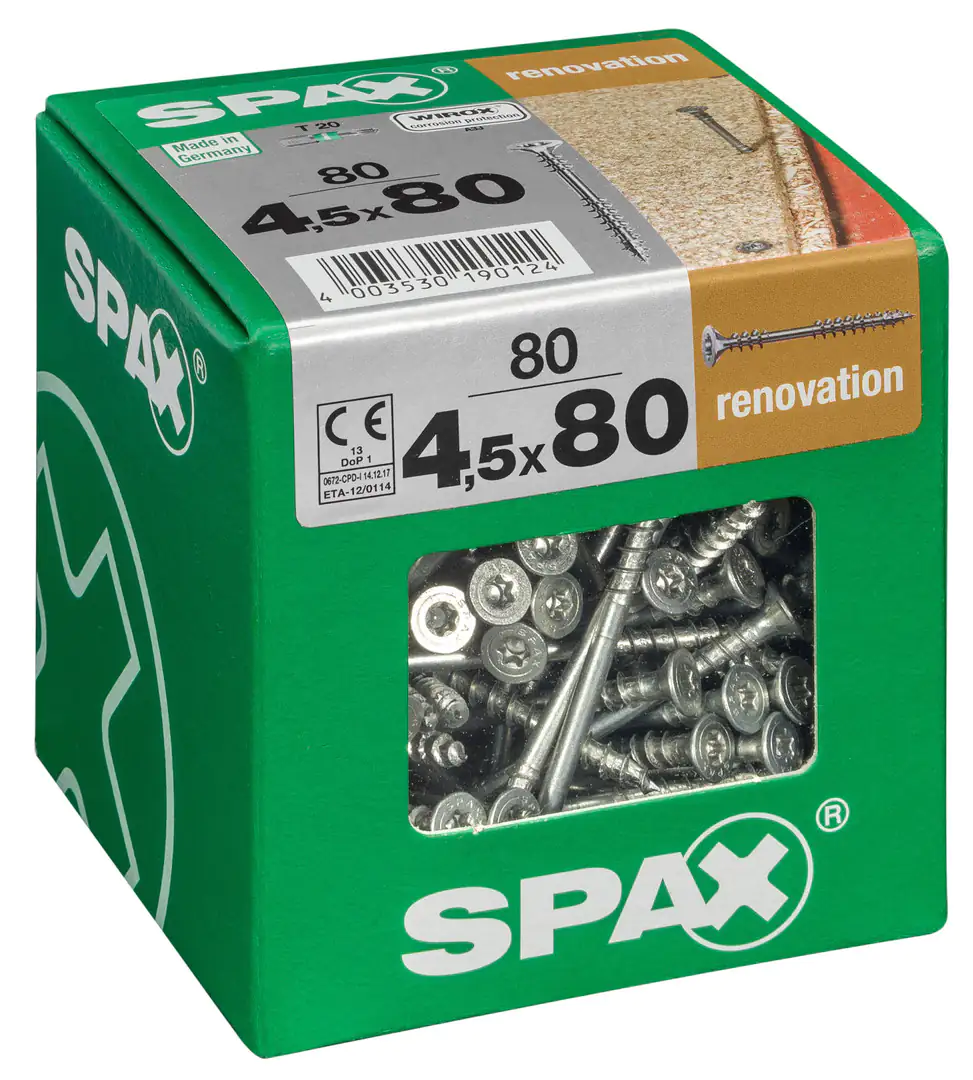 Spax Verlegeschrauben 4.5 x 80 mm TX 20 - 80 Stk.