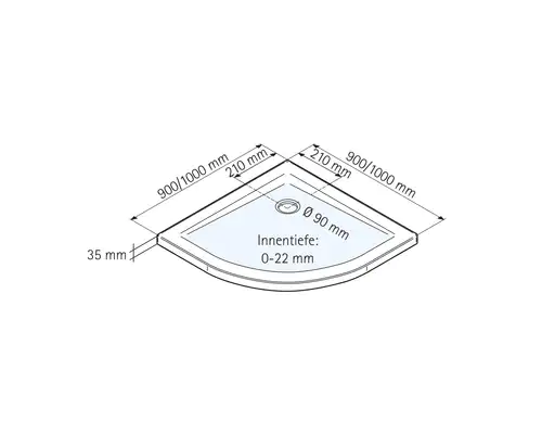 Schulte Duschwanne Mineralguss 90 x 90 cm alpinweiß