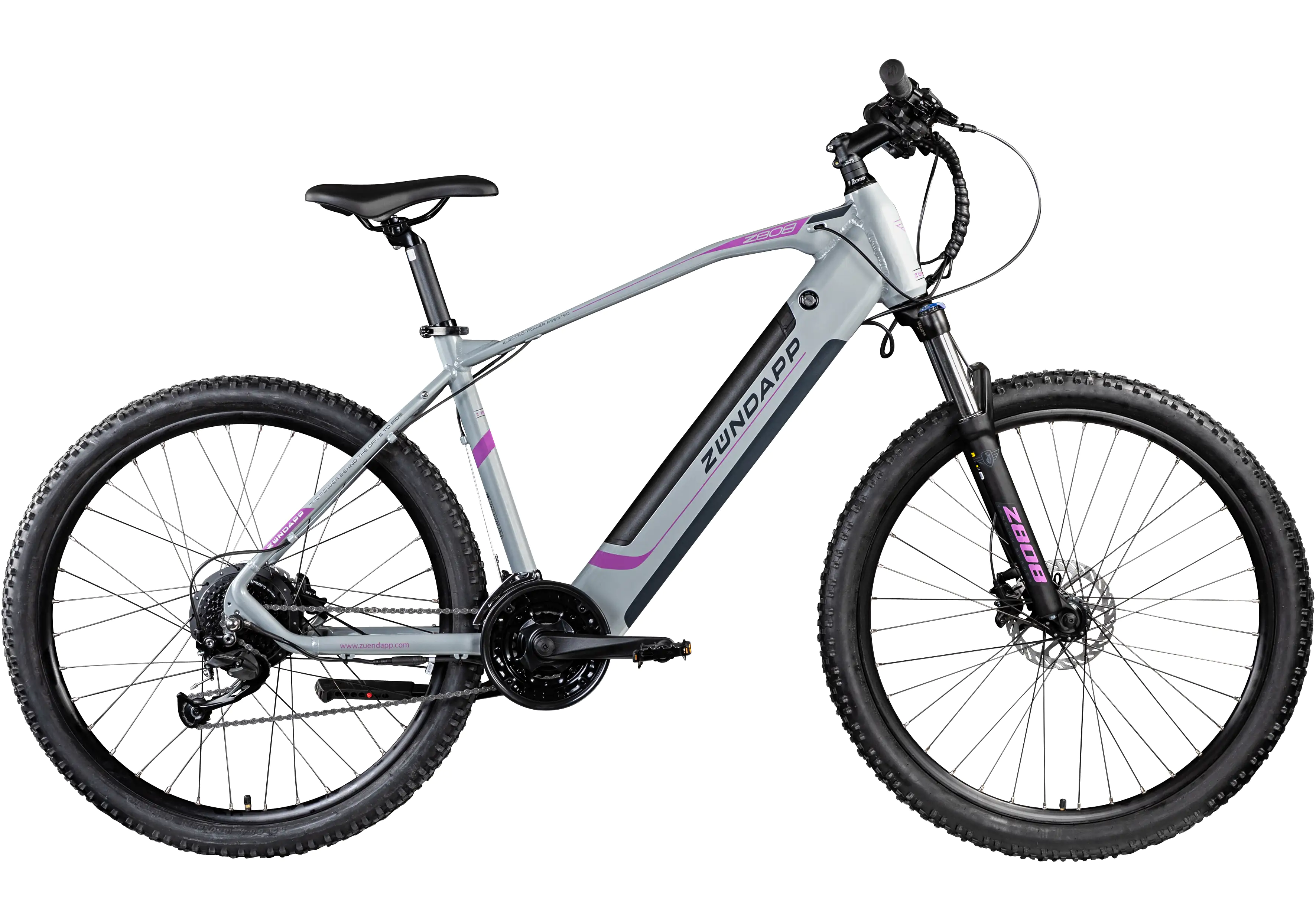Zündapp E-Bike MTB Z808 27,5 Zoll 24-Gang 504 Wh silber lila