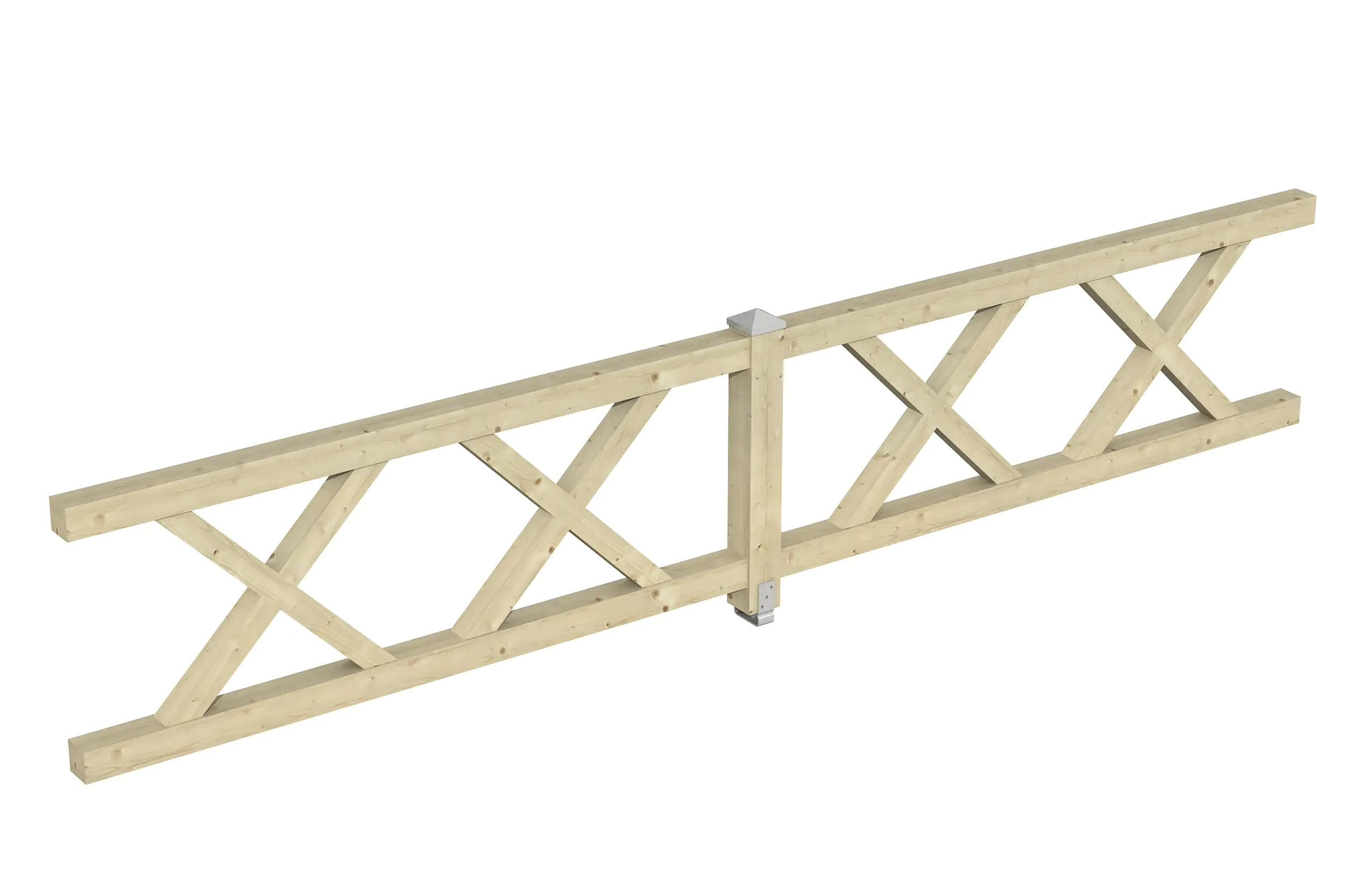 SKAN HOLZ Brüstung Andreaskreuz 465 x 84 cm, Fichte, natur