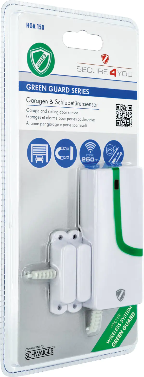 Schwaiger Garagen- und Schiebetürensensor Green Guard weiß