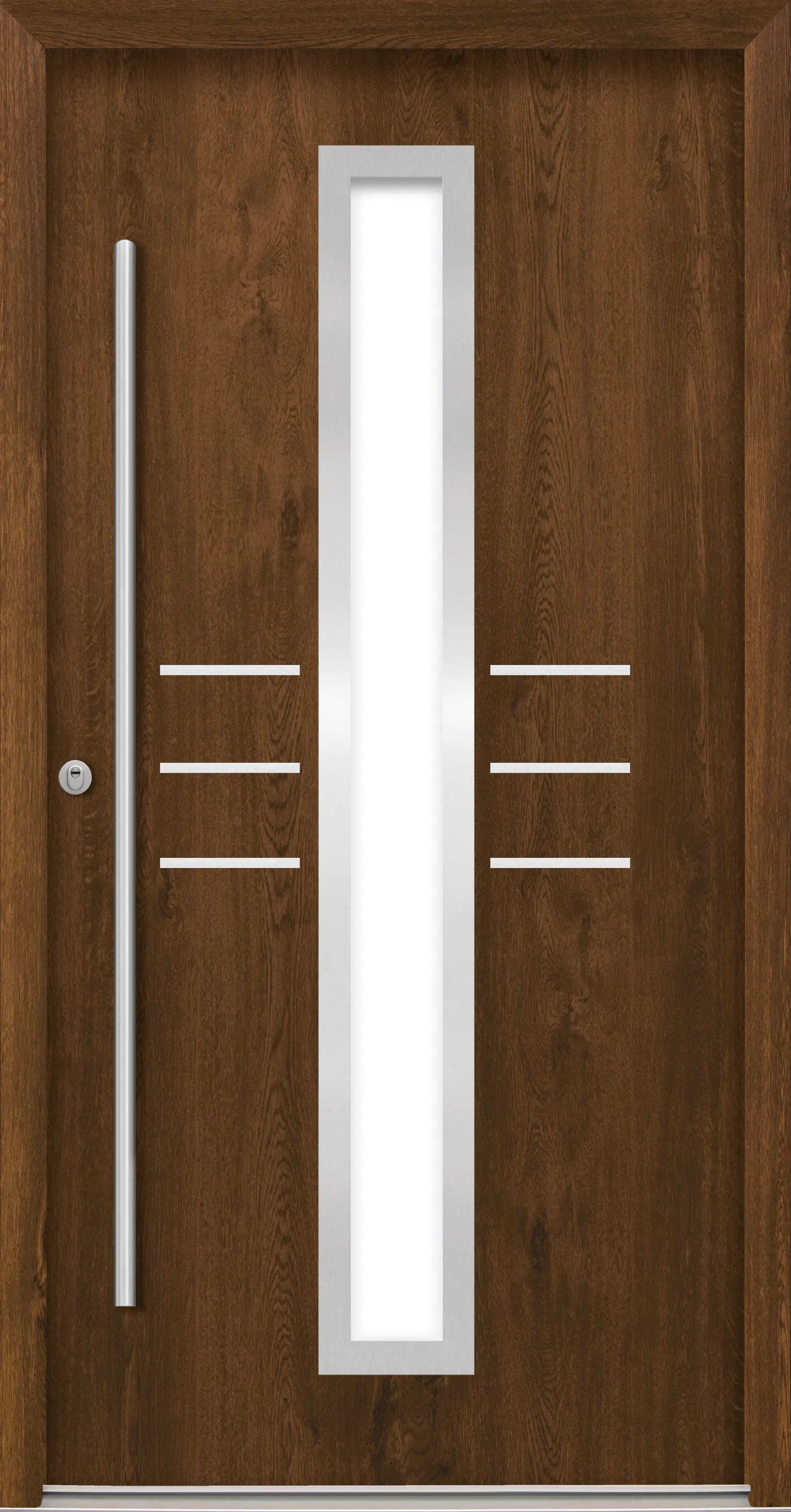 Splendoor Haustür Passivedoor Premium B07 RC2 Nussbaum DIN Links 110 x 210 cm