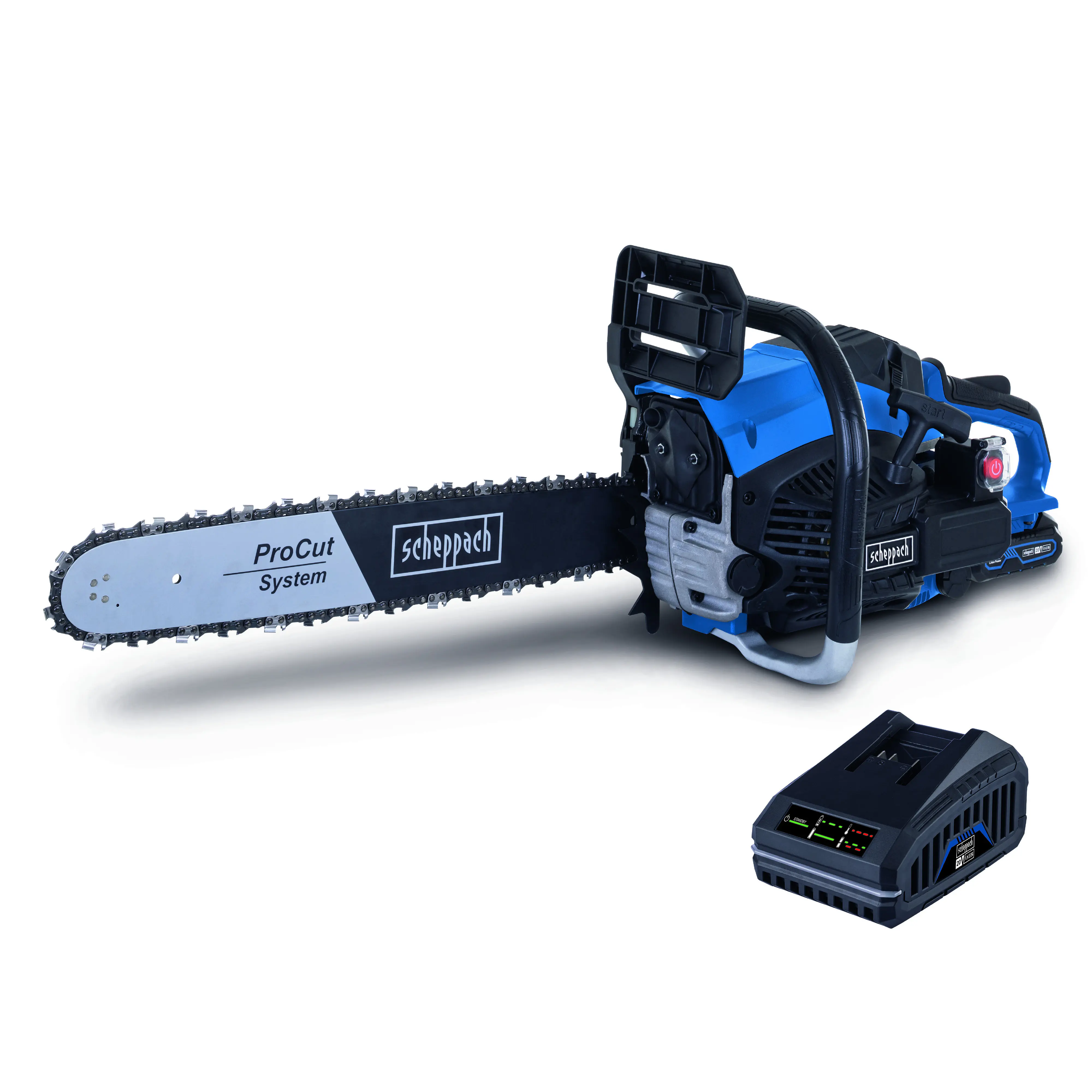Scheppach Benzin-Kettensäge PCS56E 2,3 kW 51 cm Schwertlänge Scheppach Benzin-Kettensäge PCS56E 2,3 kW 51 cm Schwertlänge