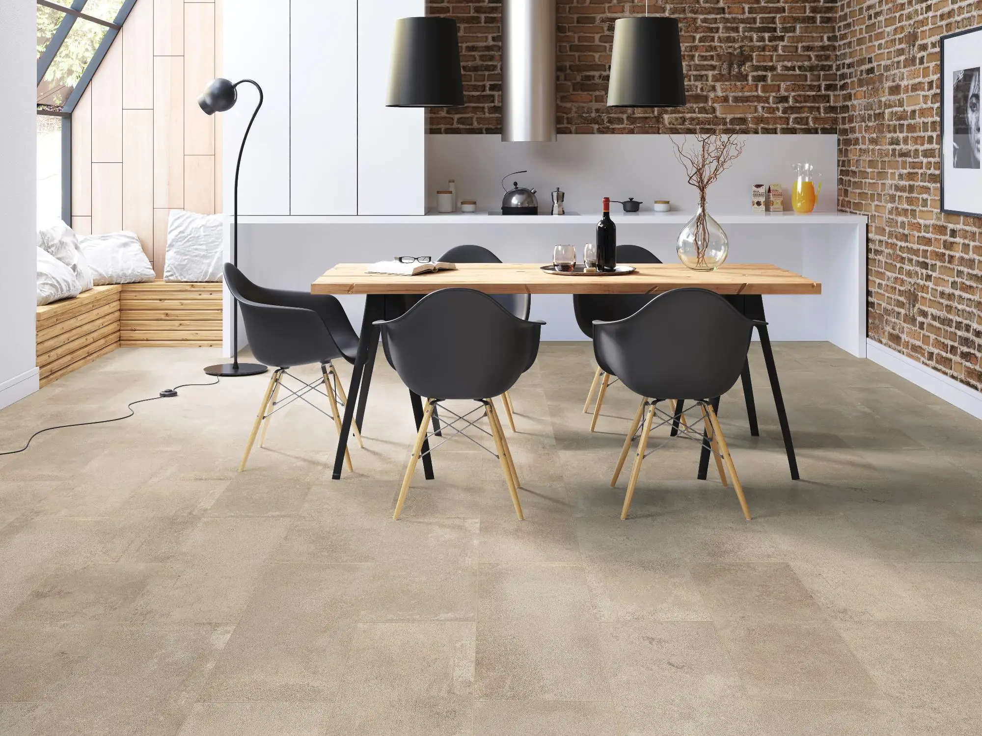Classen Visiogrande Laminatfliese Megaloc Aquaprotect 60,4 x 28 cm Zementestrich sand Classen Visiogrande Laminatfliese Megaloc Aquaprotect 60,4 x 28 cm Zementestrich sand