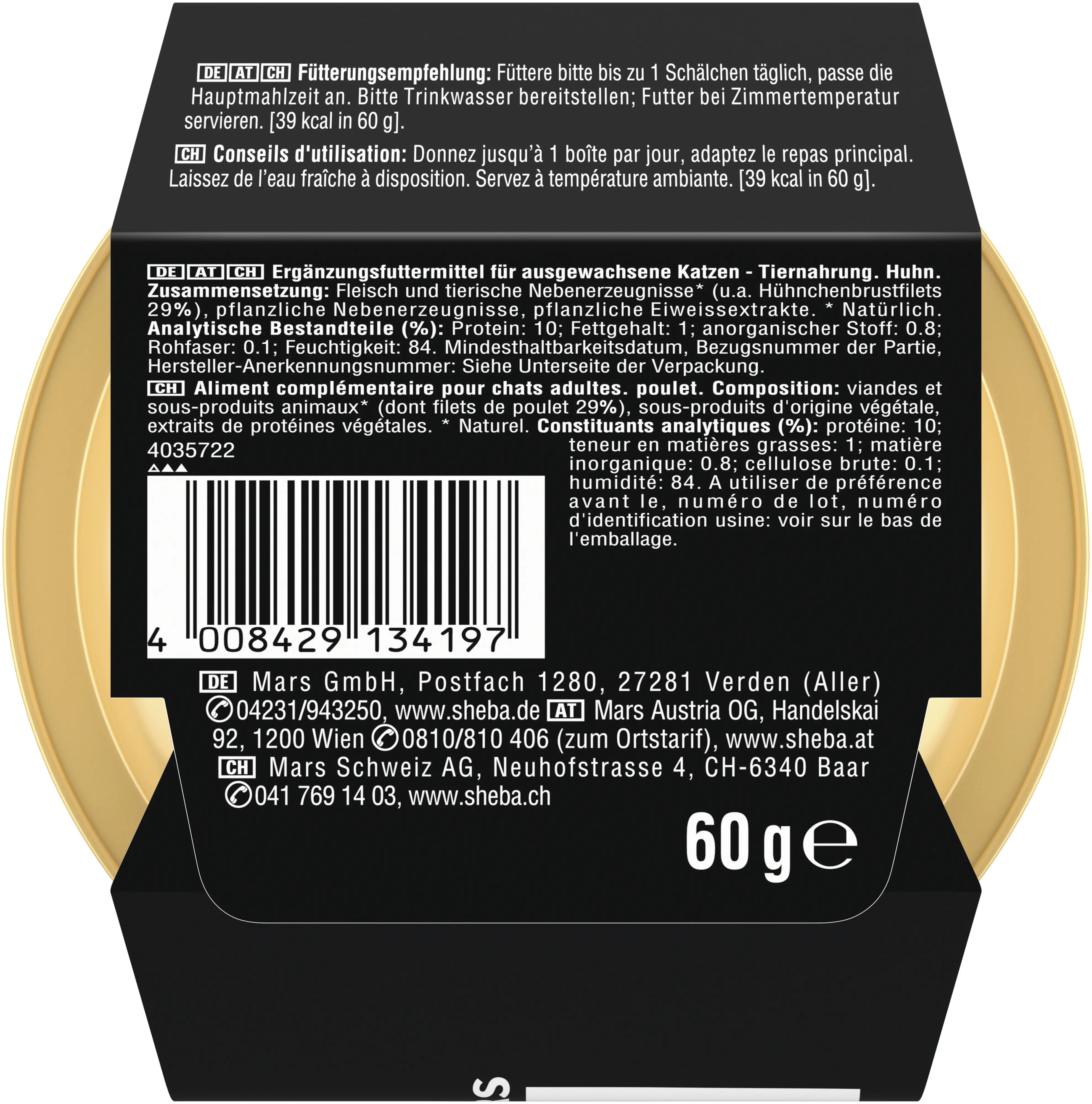 Sheba Filets Katzennassfutter Adult 60 g Huhn