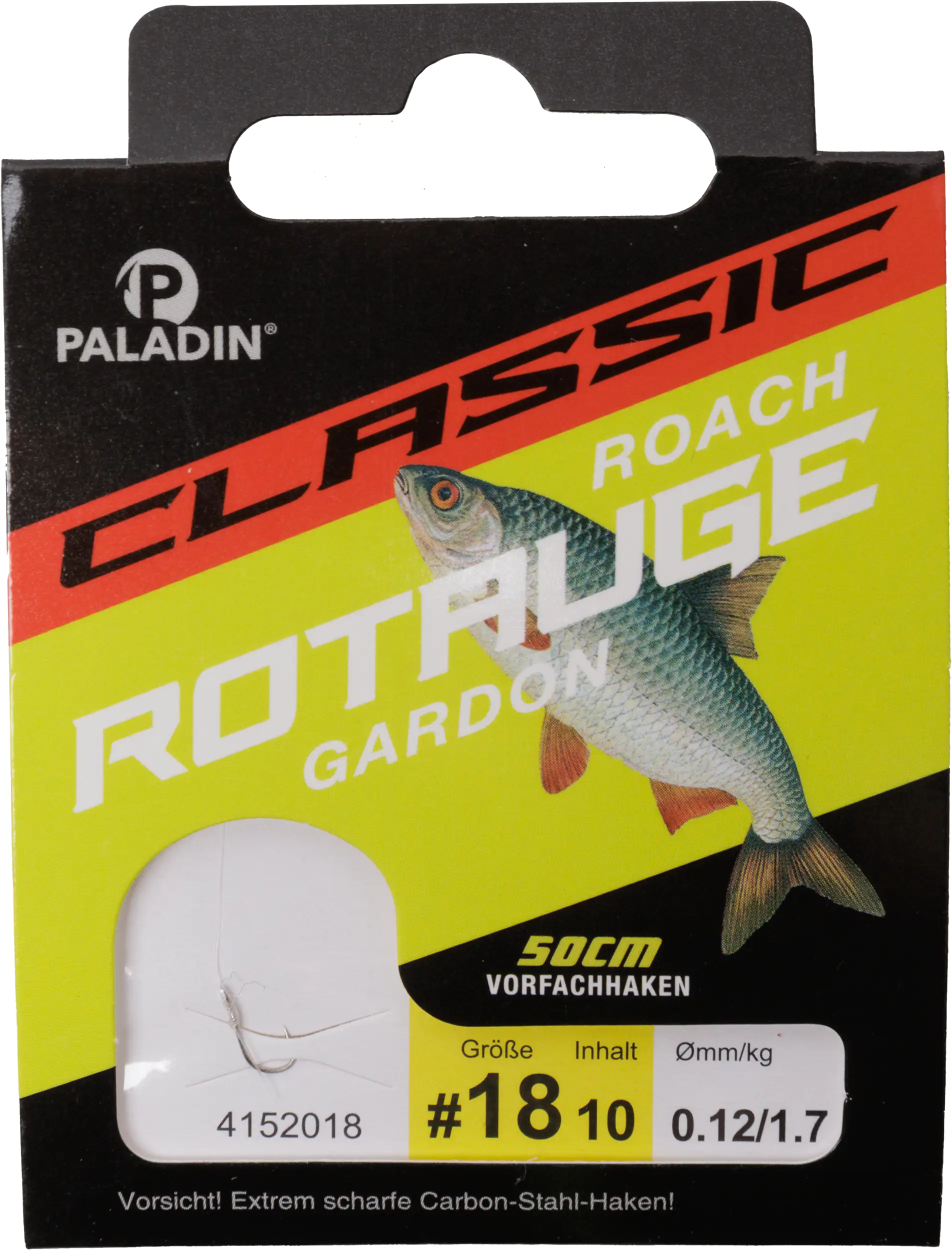 Paladin Rotaugenhaken gebunden Größe 18 50 cm 10 Stück nickel