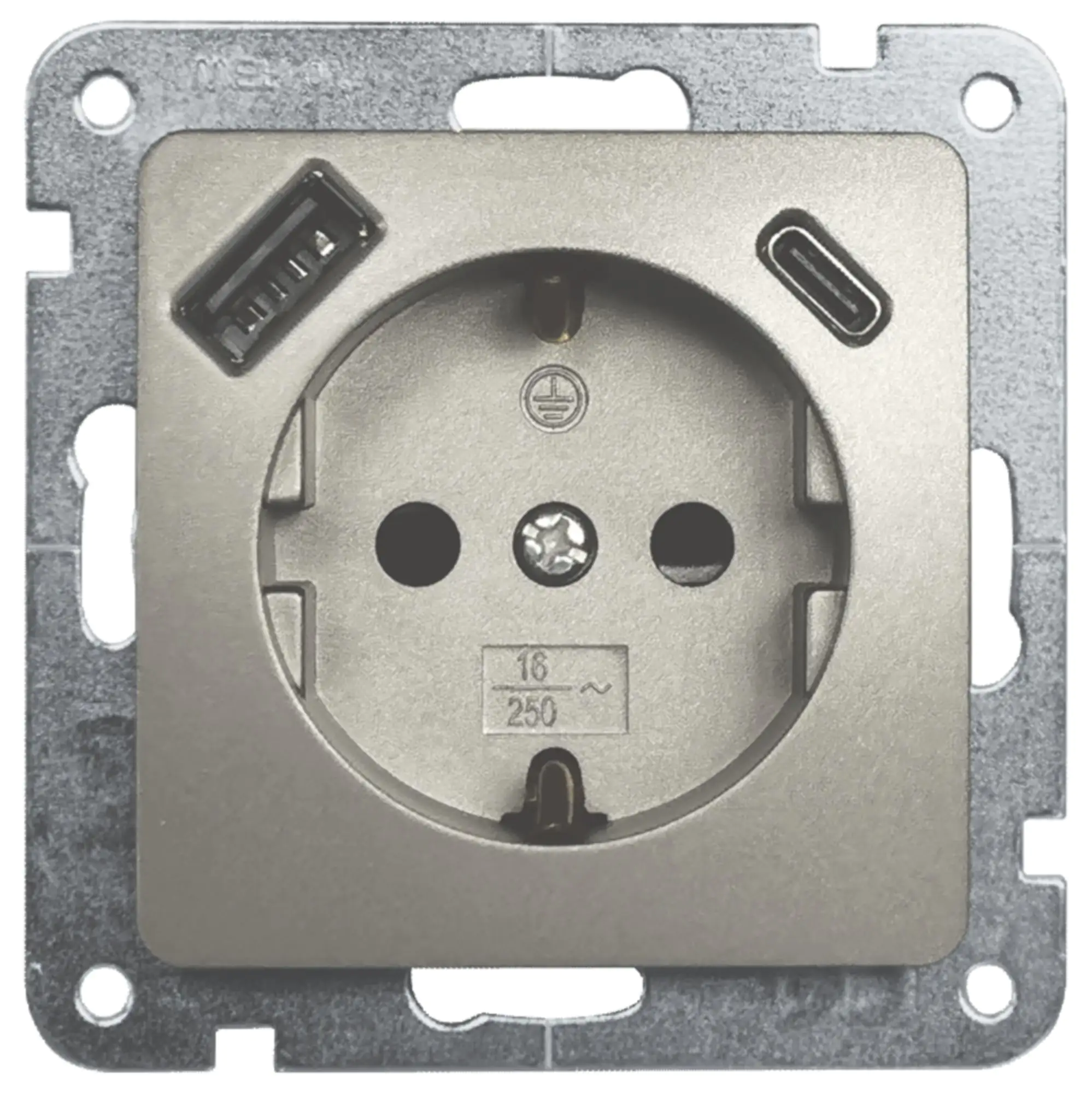 Unitec Steckdose mit USB A & C Monaco platin