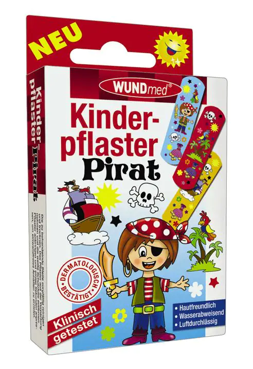 Wundmed Kinderpflaster Piraten 10 Stück