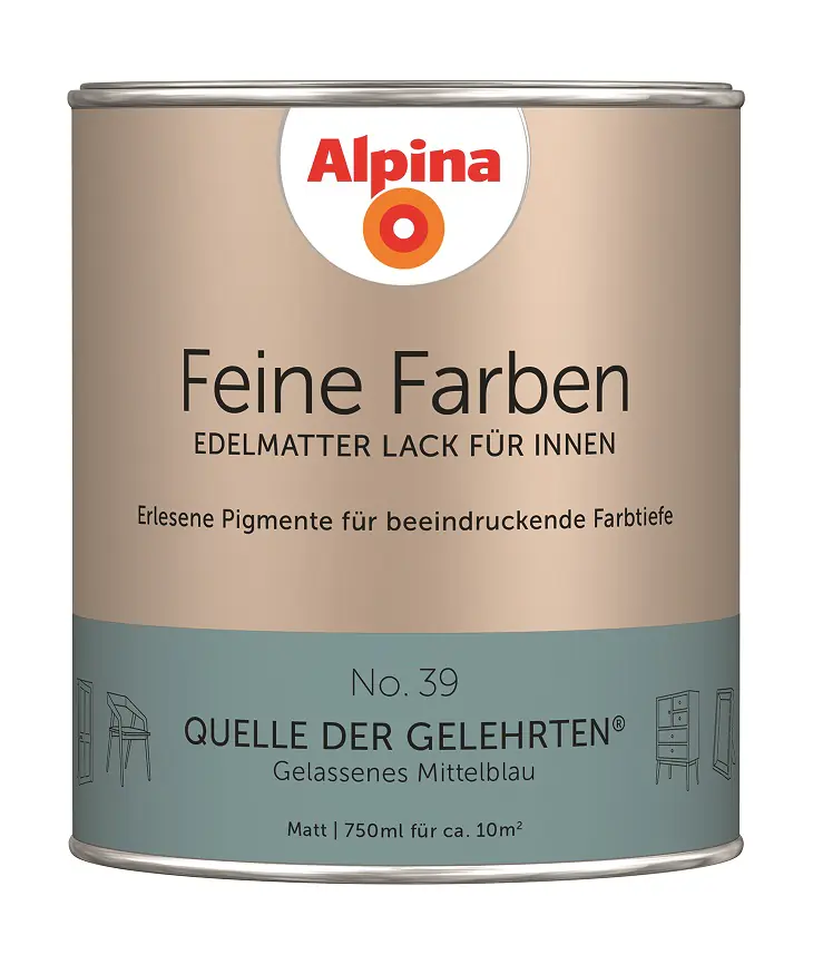 Alpina Feine Farben Lack No. 39 Quelle der Gelehrten - mittelblau 750 ml
