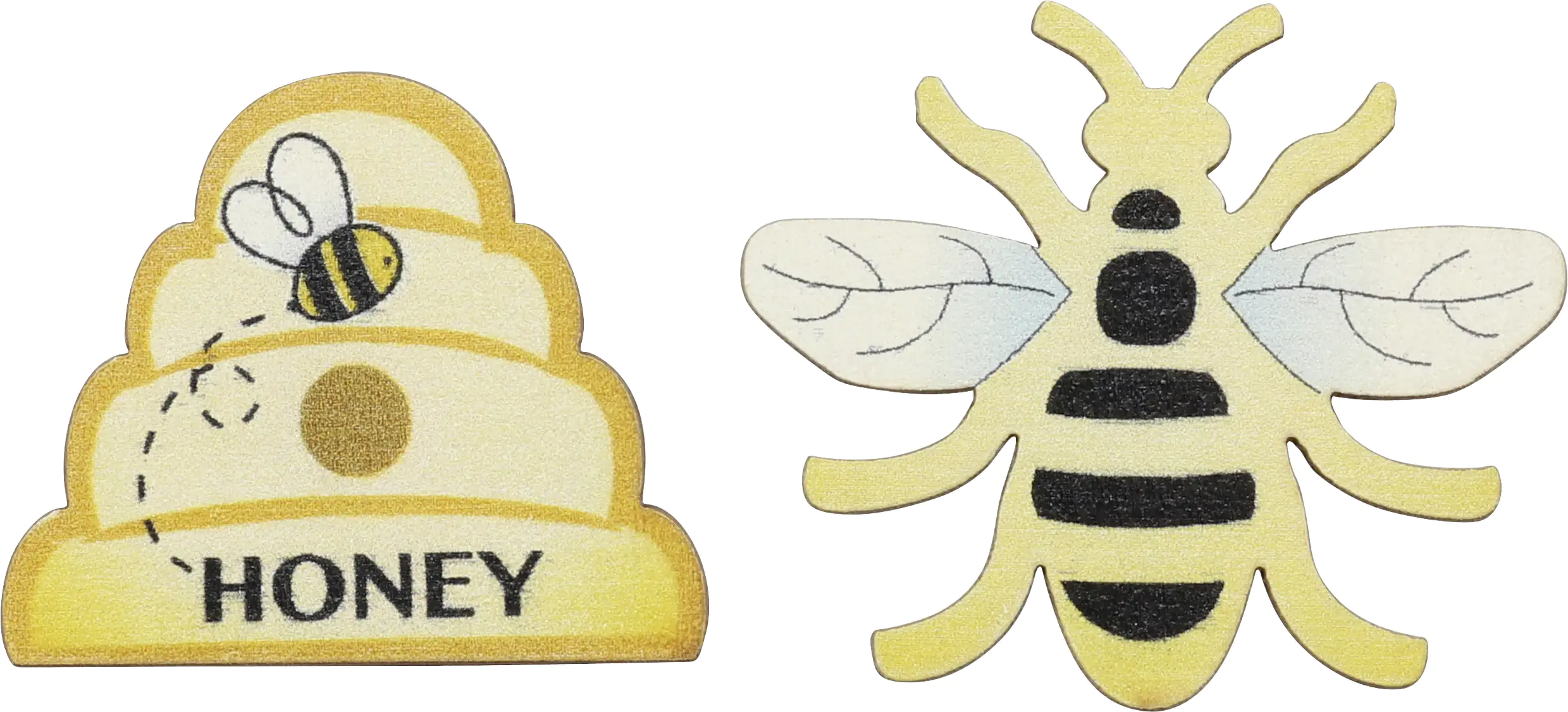 Glorex Streuteile Bienen Korb Holz 3,8 x 4,2 x 0,1 cm , 8 Stück