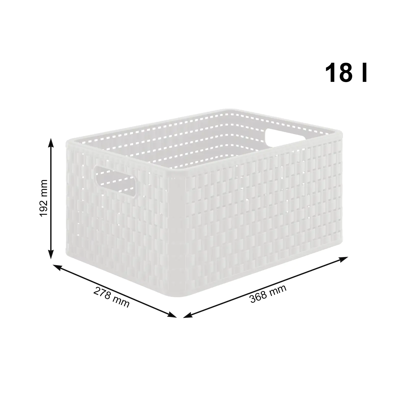 Rotho Korb Country A4, 18 L mistletoe weiß Rotho Korb Country A4, 18 L mistletoe weiß