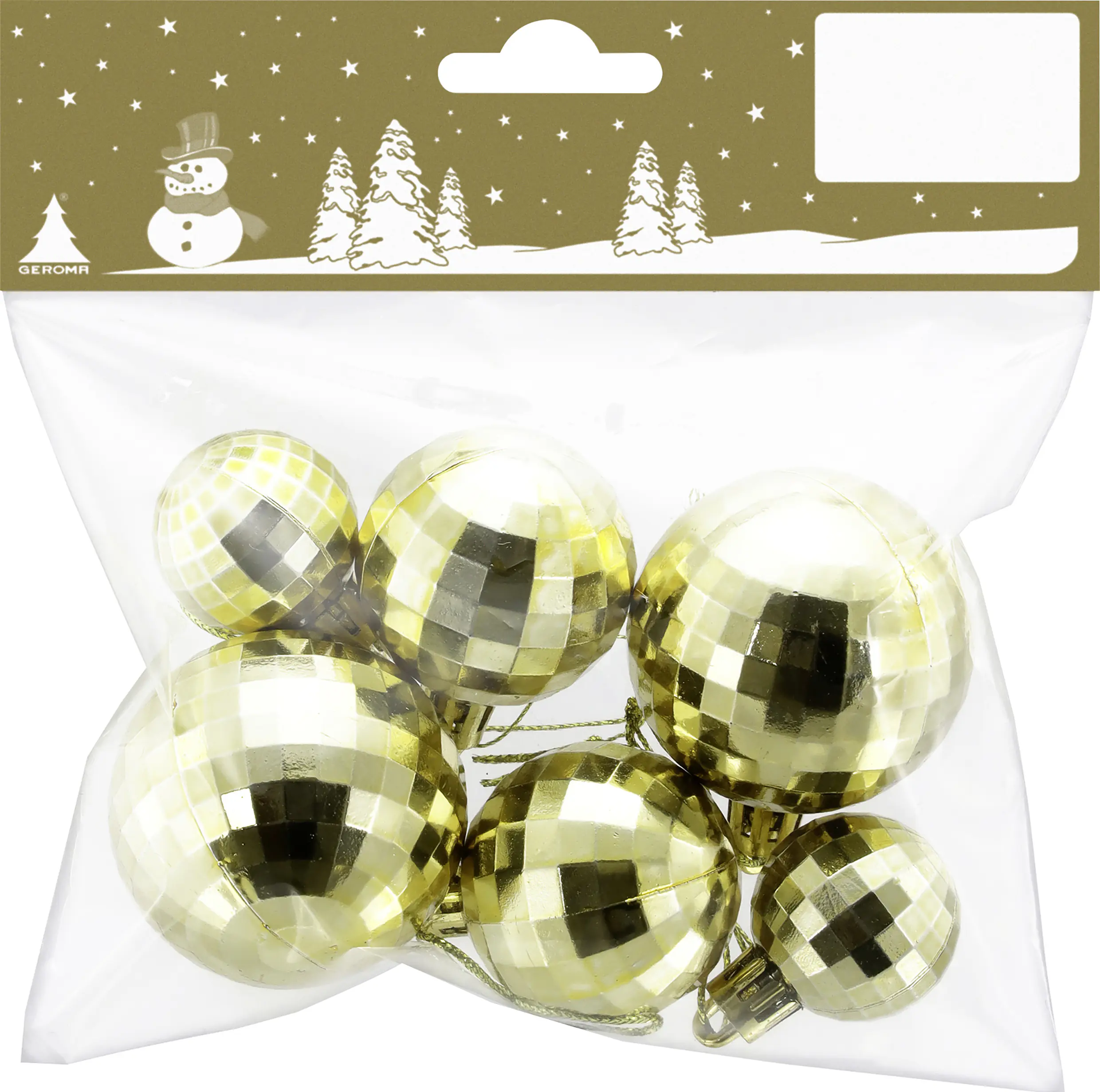 Weihnachtsdeko Discokugel aus Kunststoff 3-5 cm metallic-gold - 6 Stück