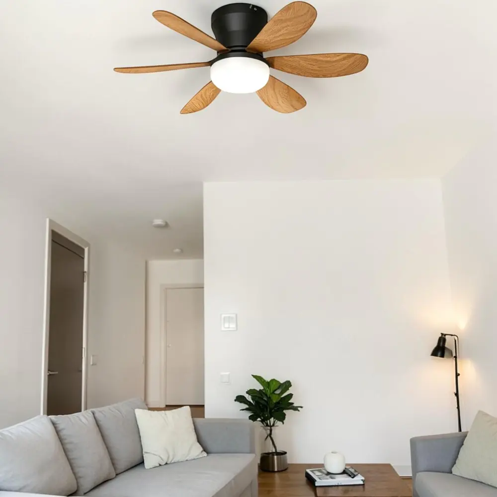 LED-Deckenventilator Chic holz dimmbar