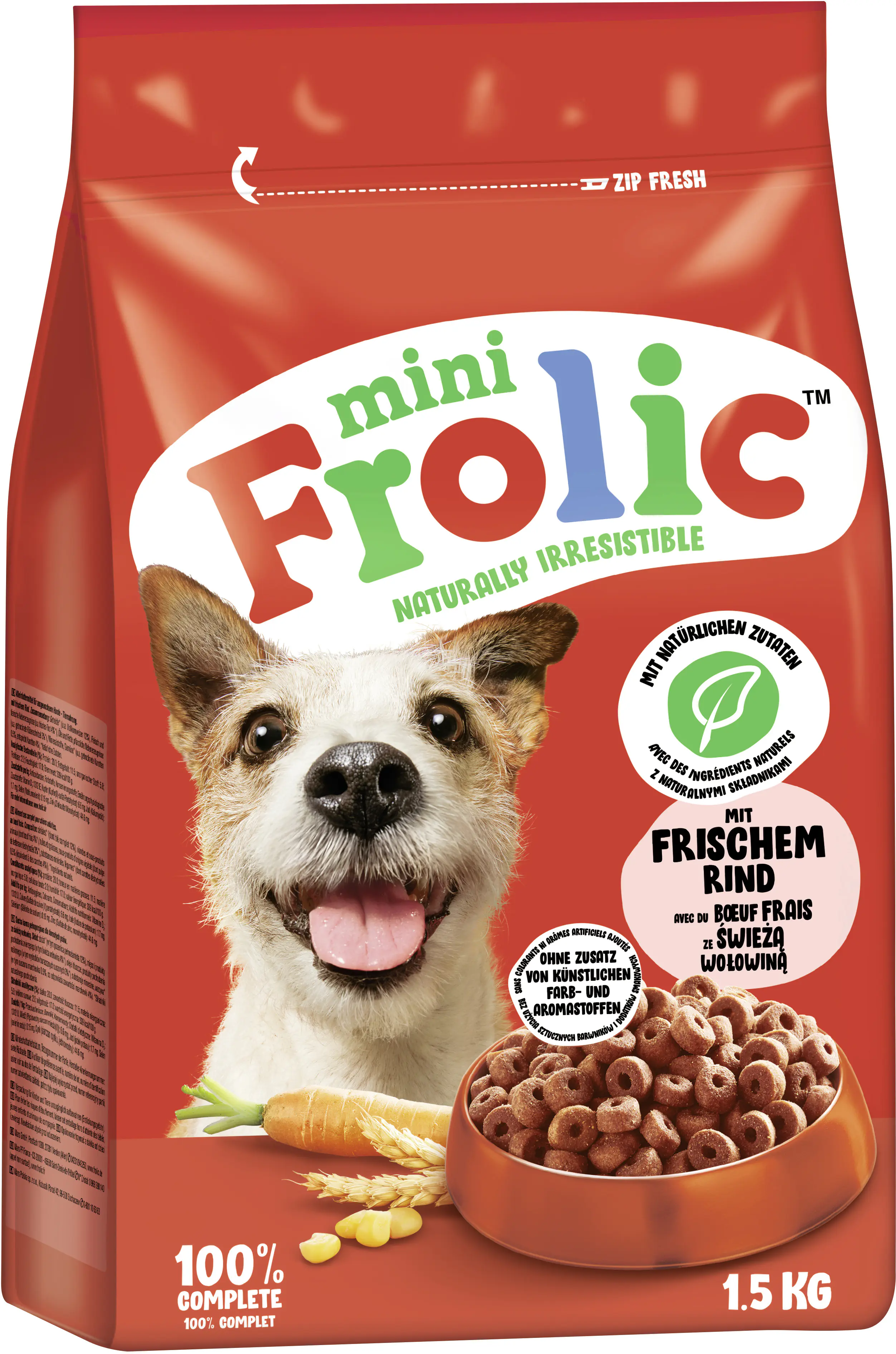 Frolic Hundetrockenfutter Adult Mini 1,5 kg Rind