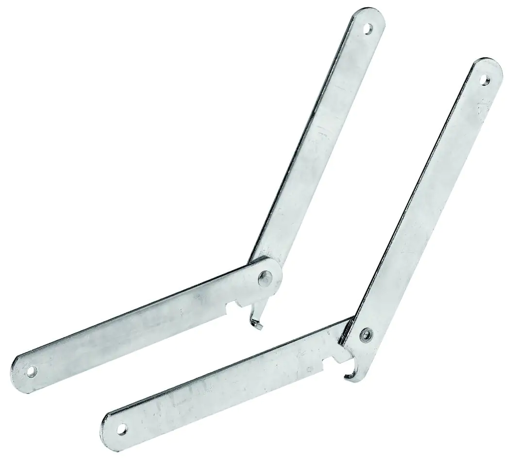 Hettich Klapphalter für Tische und Bänke 200 mm Stahl, verzinkt, 2 Stück