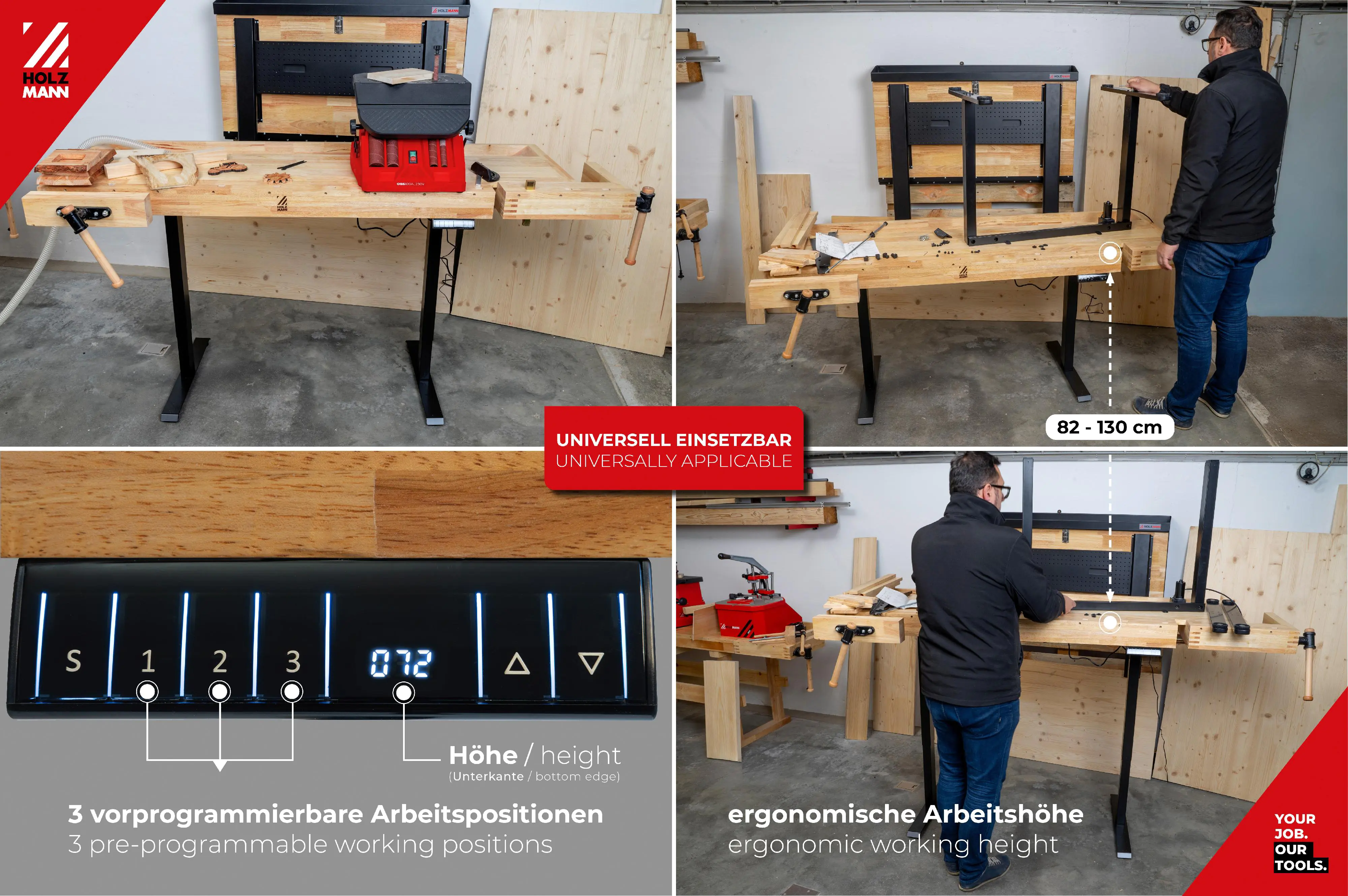 Holzmann Hobelbank höhenverstellbar WB210ELIFT_230V