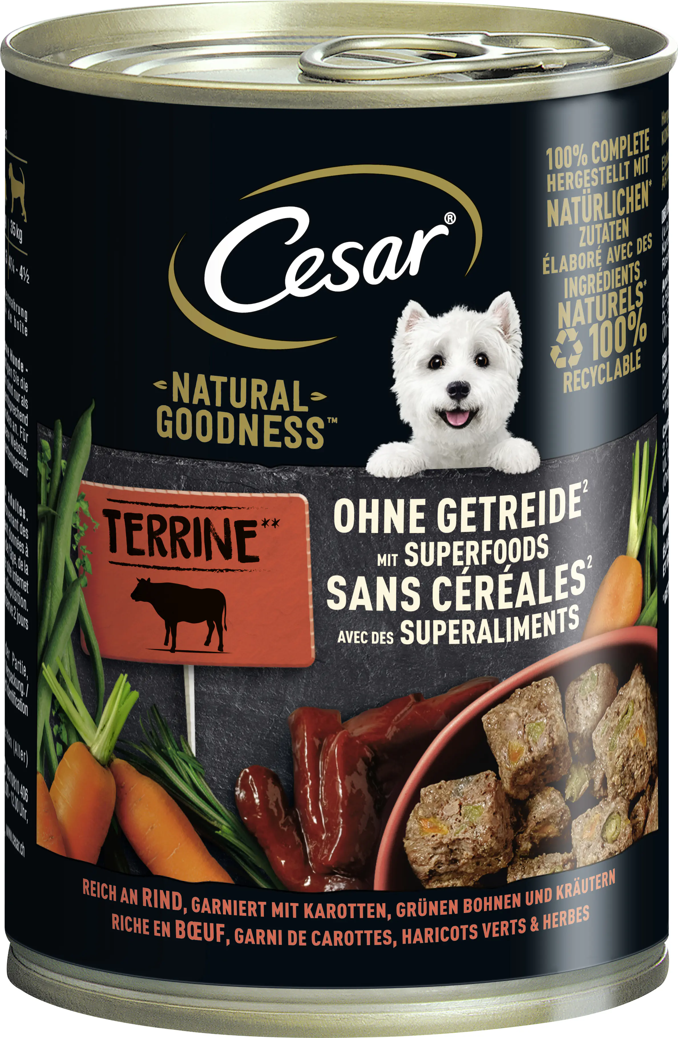 Cesar Natural Goodness Adult mit Rind Hundefutter 400 g