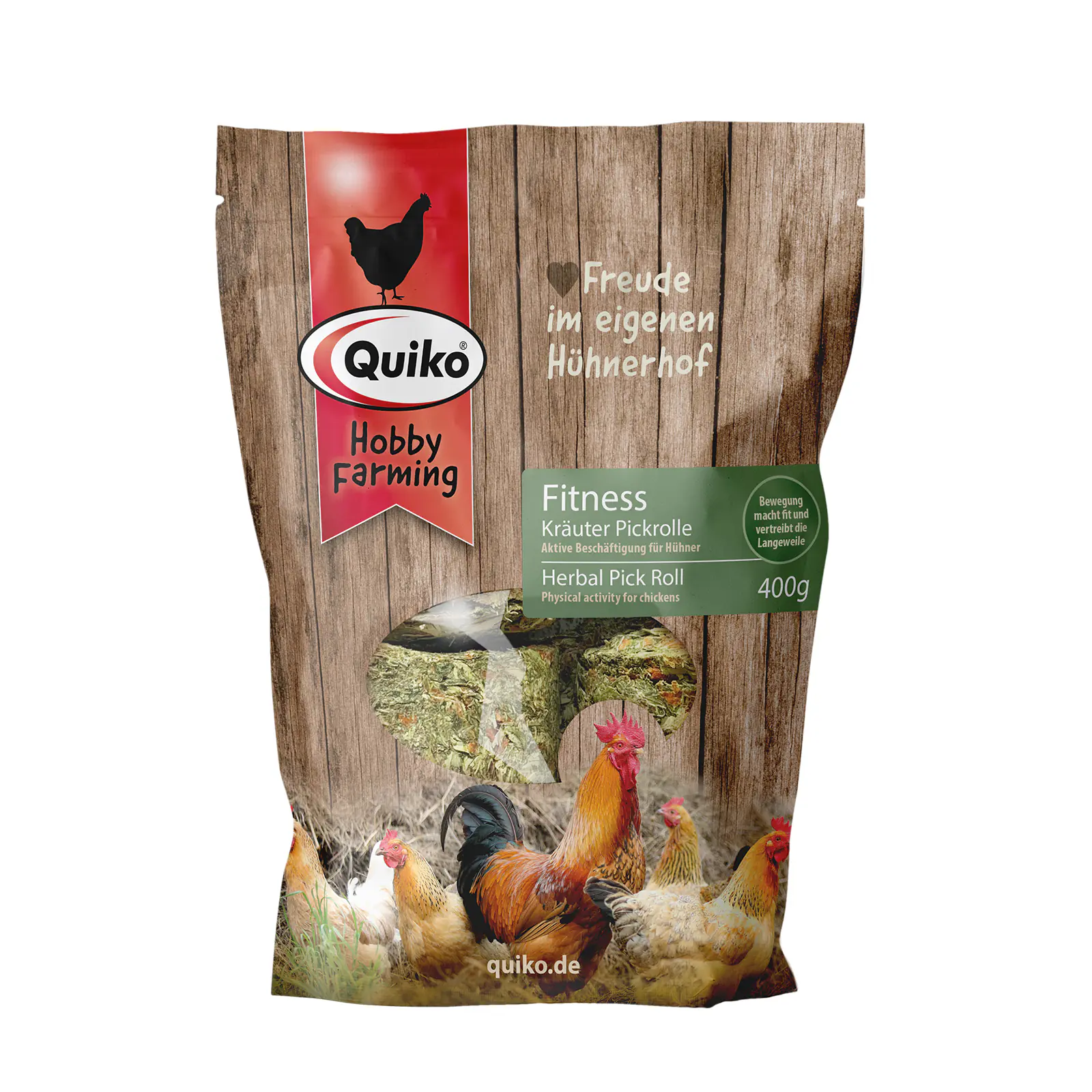 Quiko Hobbyfarming Fitness Kräuter-Pickrolle für Hühner und Geflügel 400 g