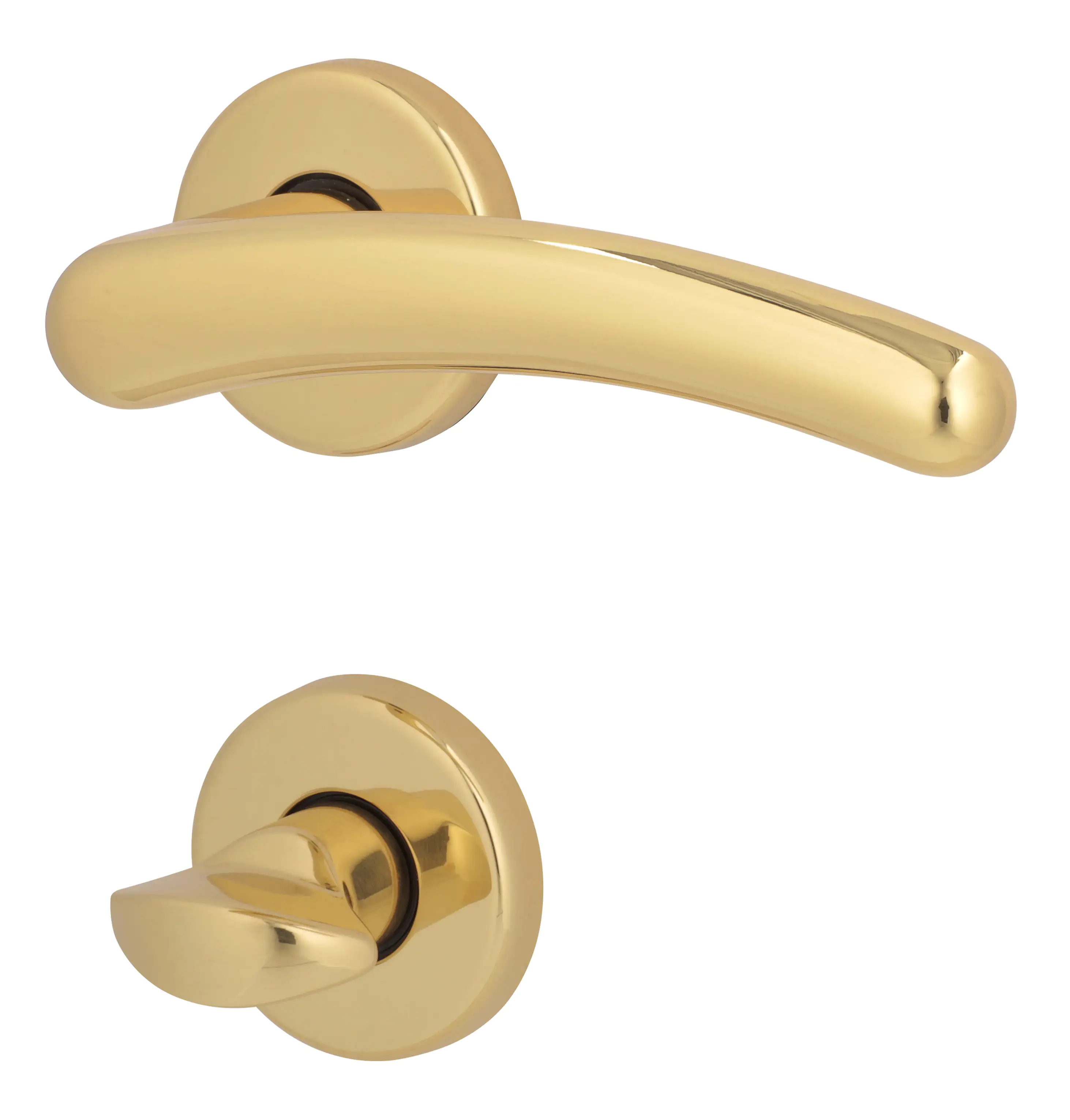 Alpertec WC-Rosettengarnitur Franziska Messing gold rund