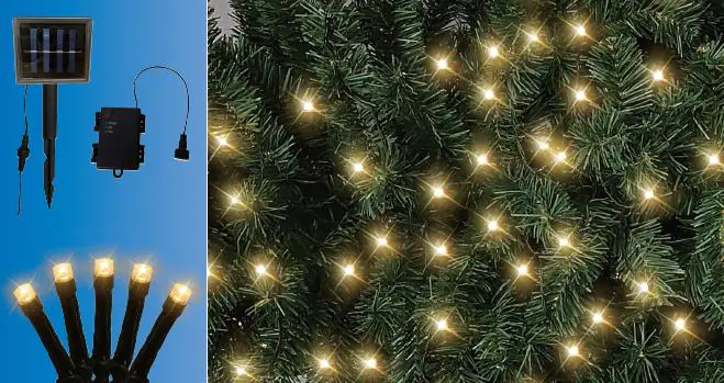 TrendLine LED-Lichterkette Solar Außen 9,6 m warmweiß mit Timer