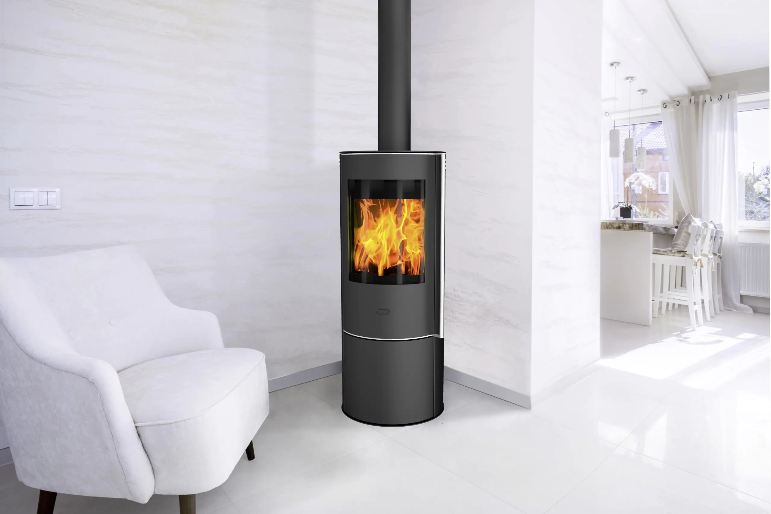 Fireplace Kaminofen Isola Stahl, schwarz, 5 kW
