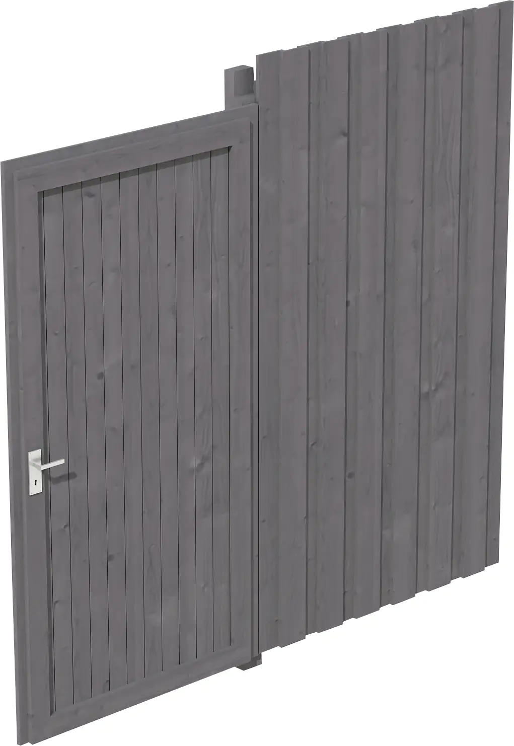 SKAN HOLZ Seitenwand inkl. Tür 98x198cm 230 x 220 cm, schiefergrau