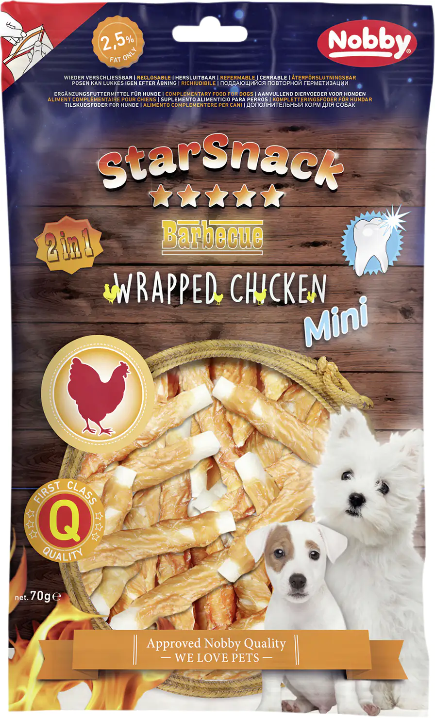 Nobby StarSnack PUPPY & SMALL Wrapped Chicken ,113 g