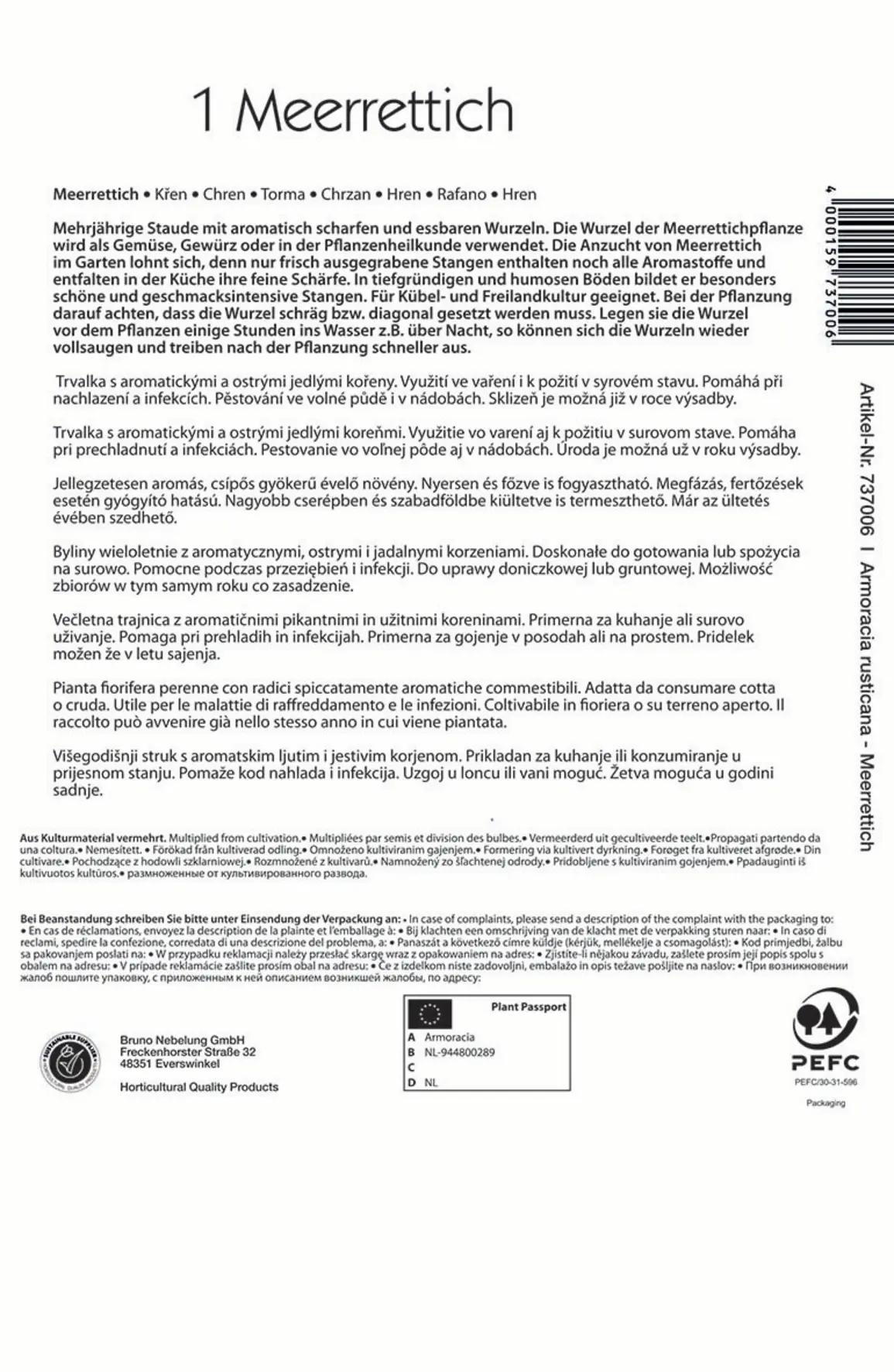 Kiepenkerl Meerrettich Armoracia rusticana